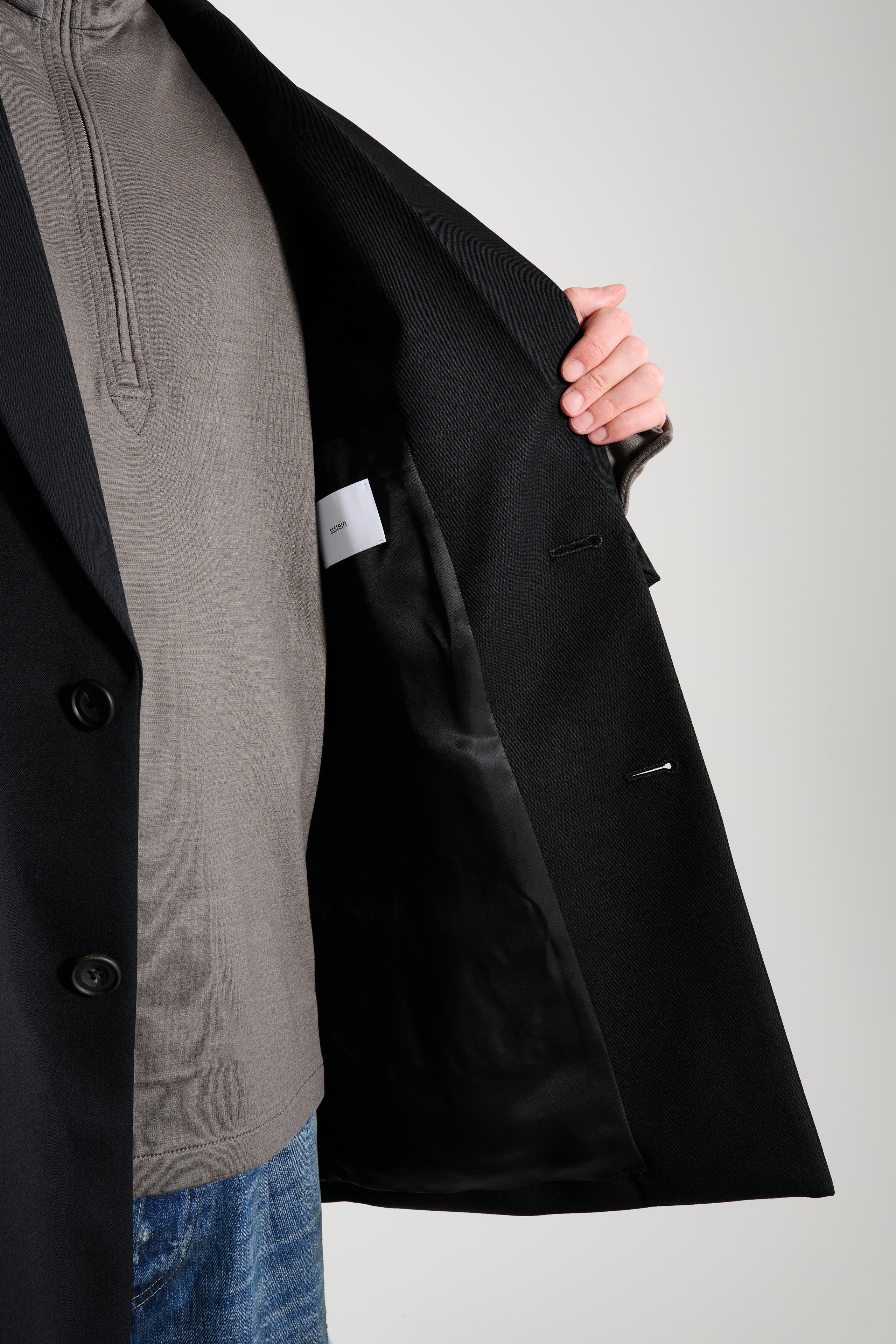 ssstein Oversized Single Breasted Jacket Black