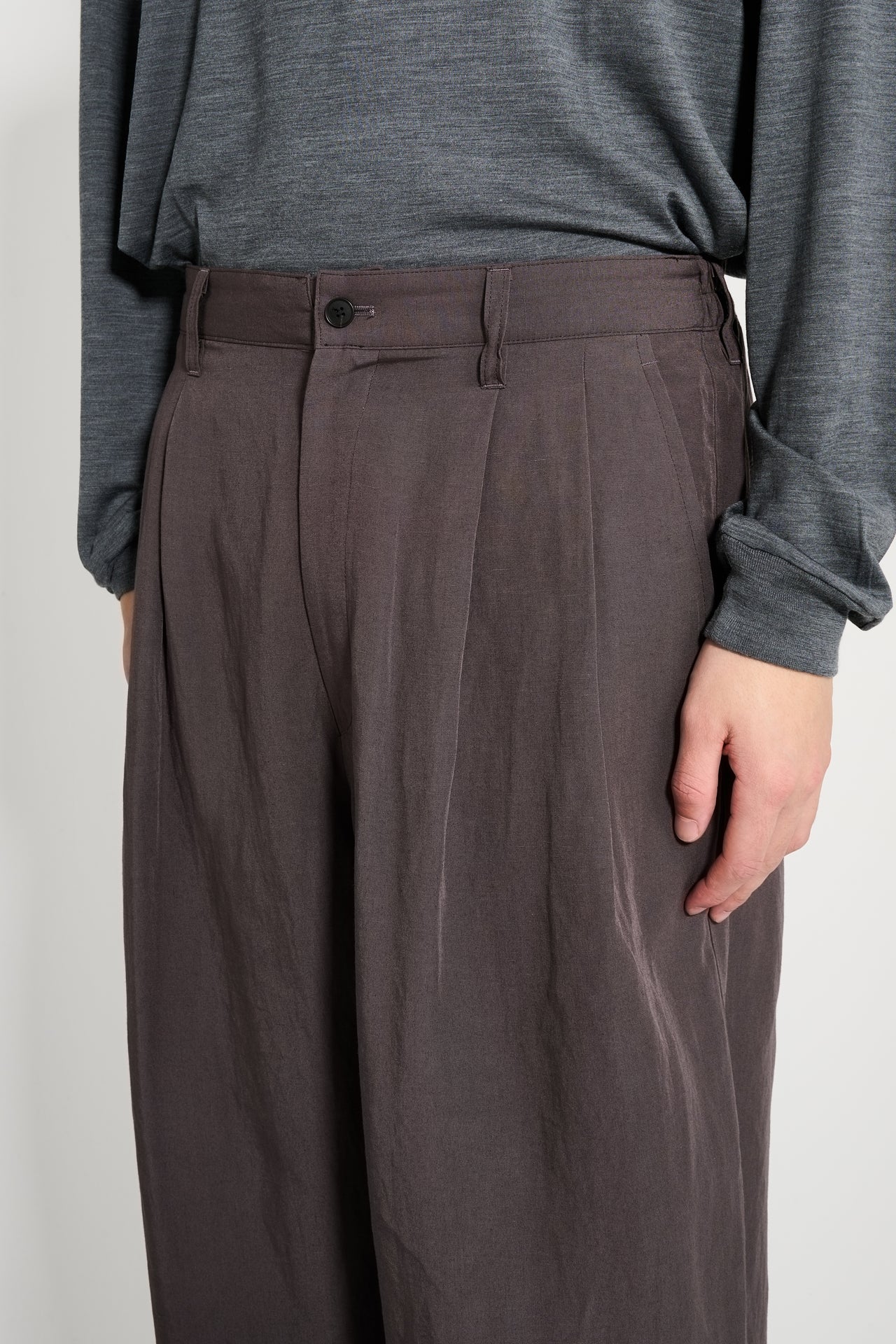 ssstein Rayon / Linen Wide Easy Trouser Charcoal