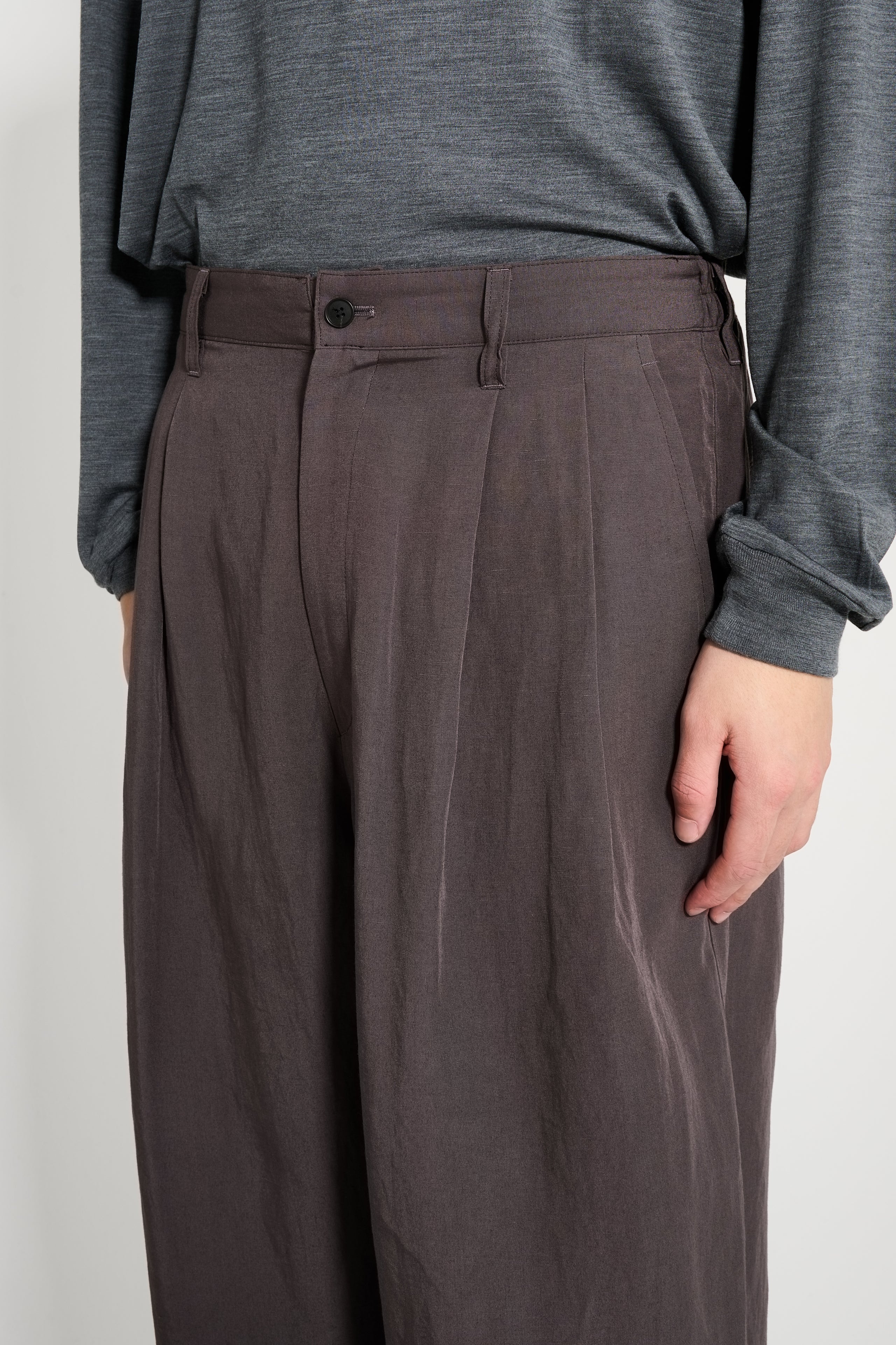 ssstein Rayon / Linen Wide Easy Trouser Charcoal