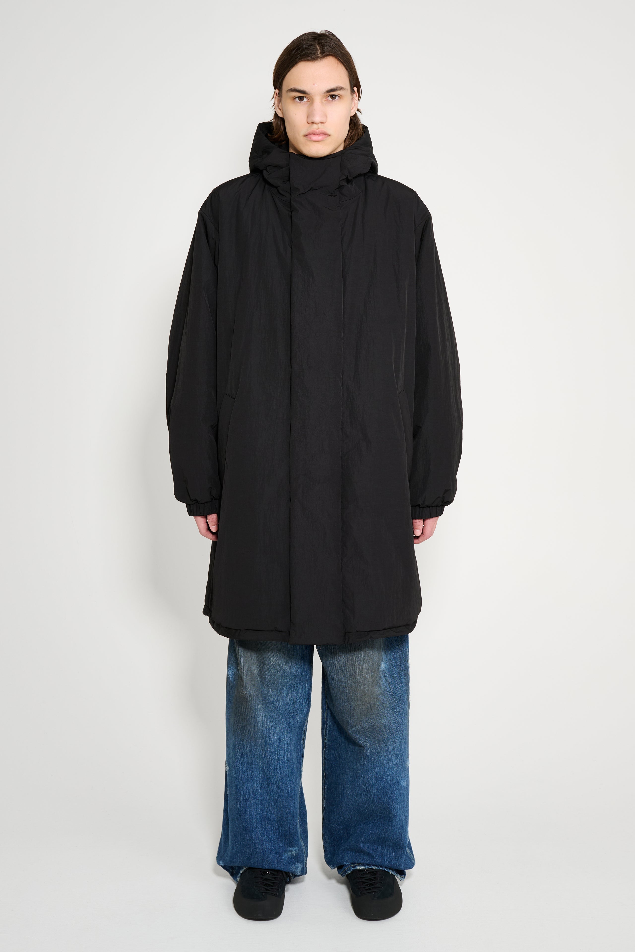 ssstein Oversized Padded Hoody Coat Black