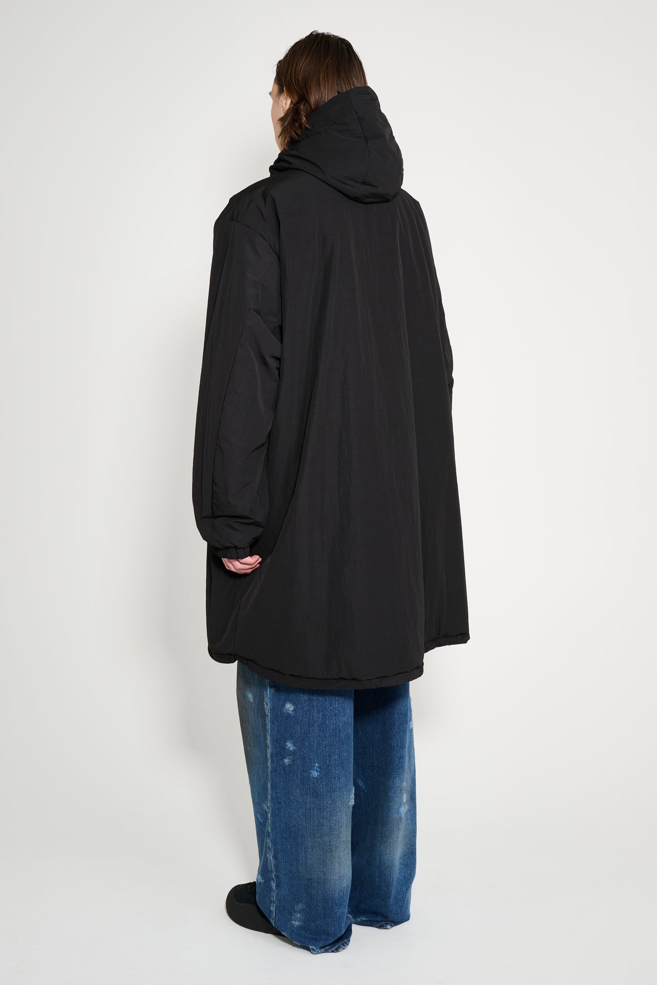 ssstein Oversized Padded Hoody Coat Black