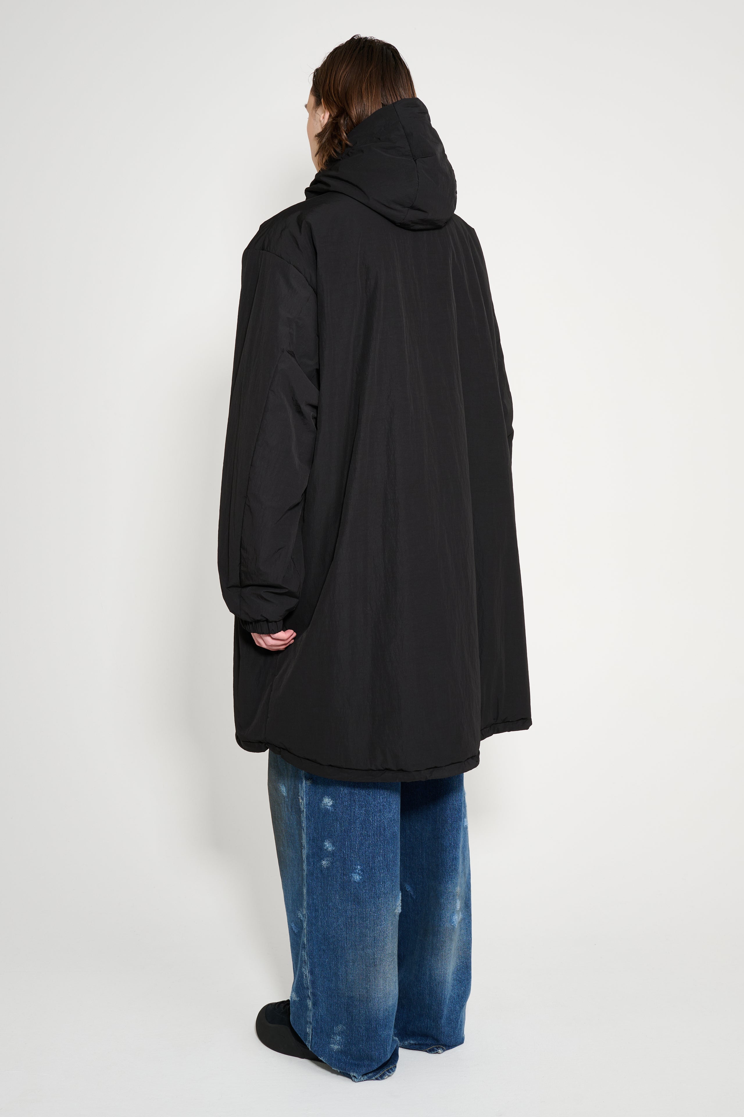 ssstein Oversized Padded Hoody Coat Black
