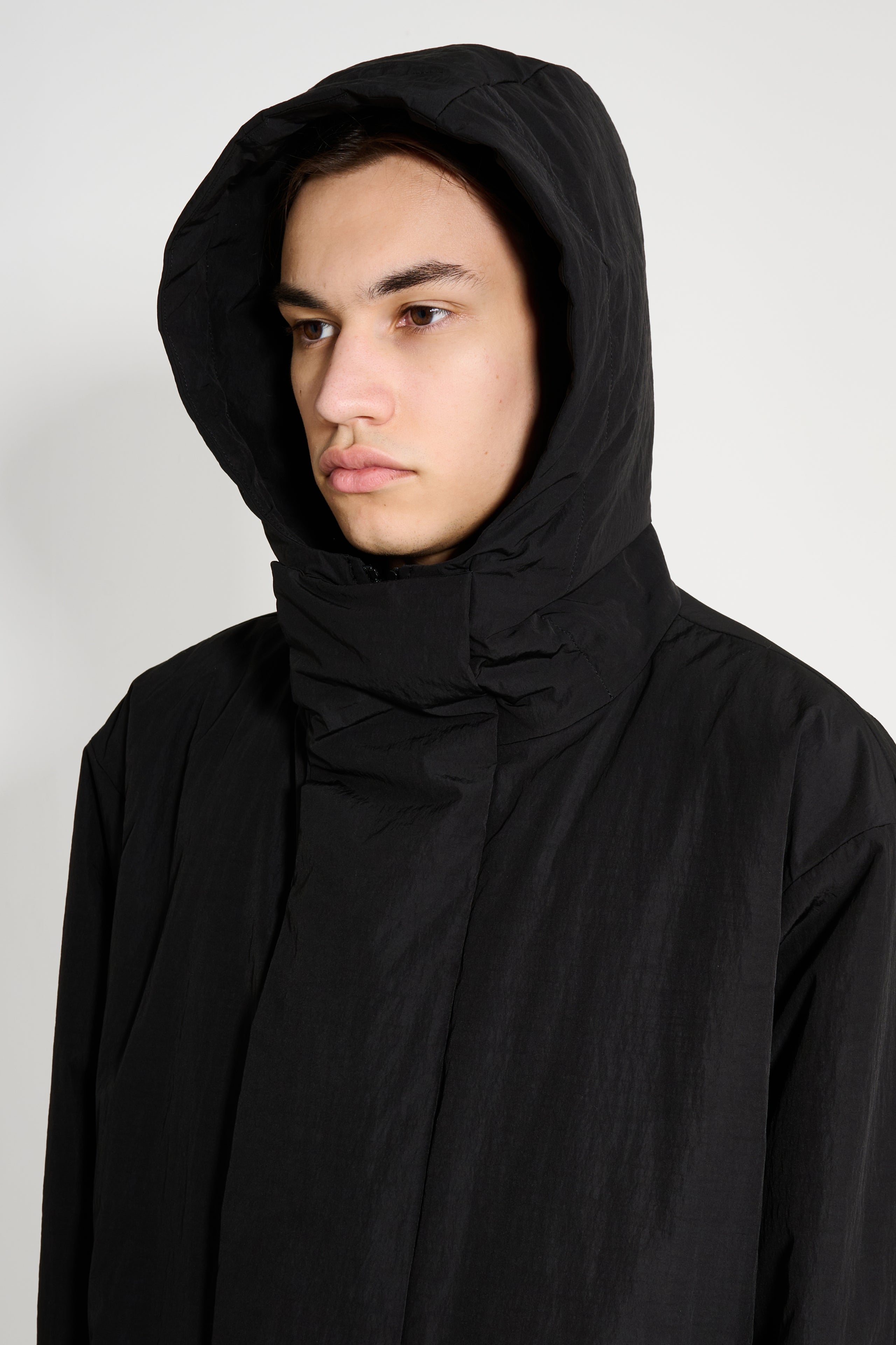 ssstein Oversized Padded Hoody Coat Black