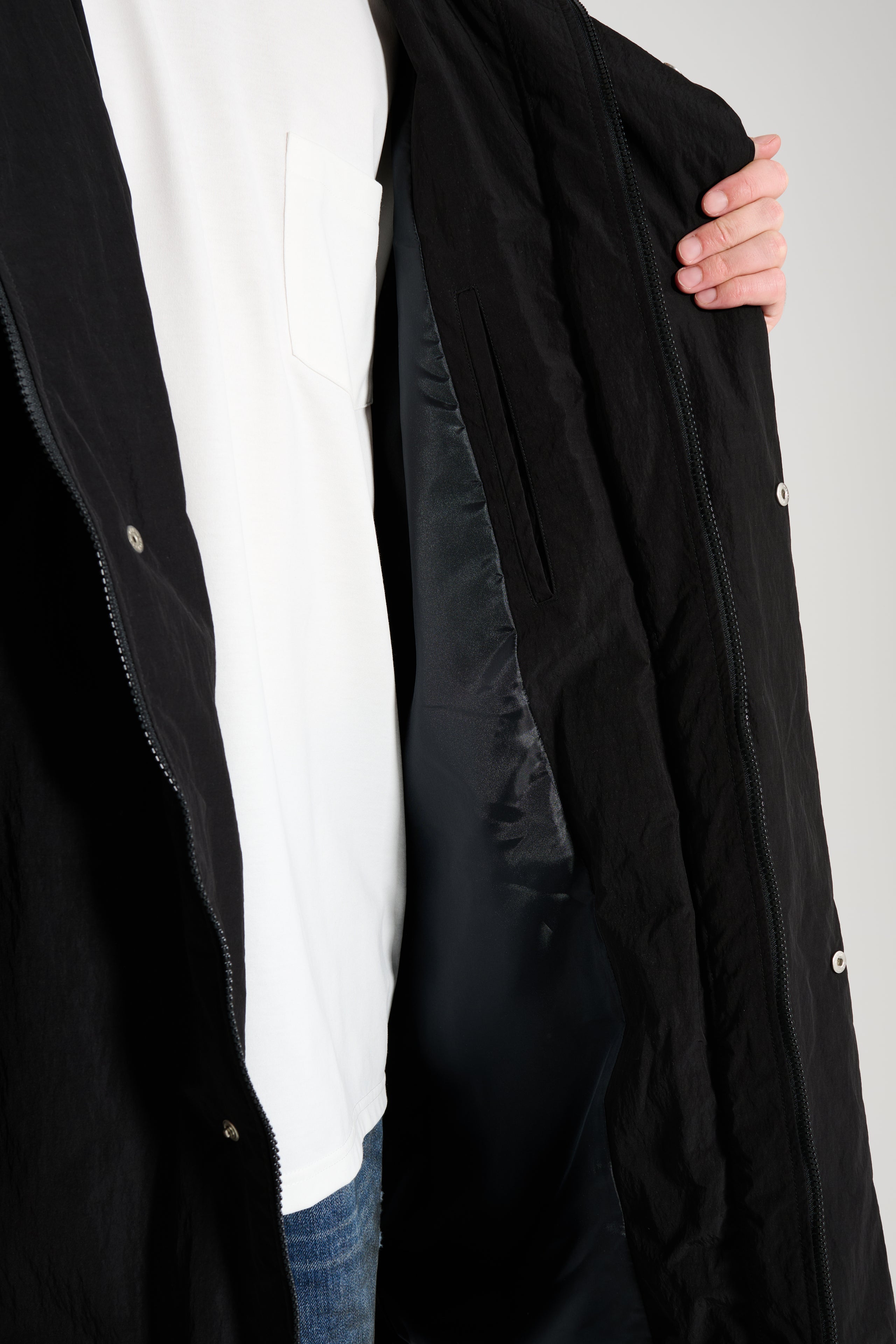 ssstein Oversized Padded Hoody Coat Black