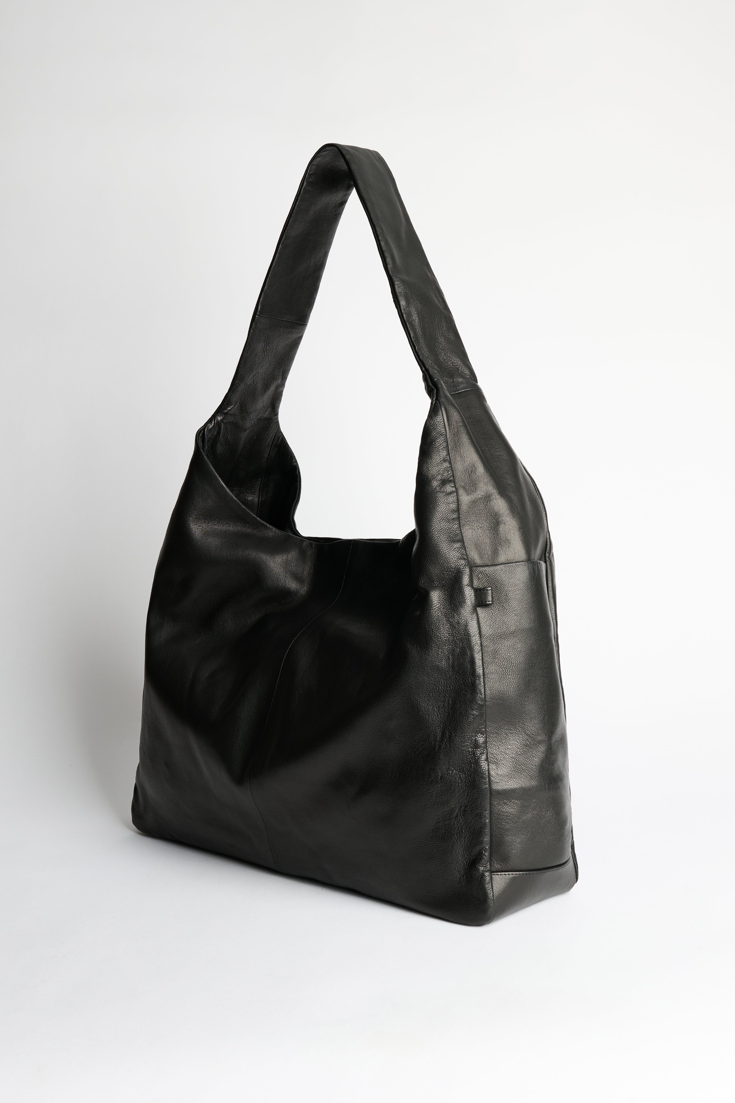 ssstein Leather Shoulder Bag Black