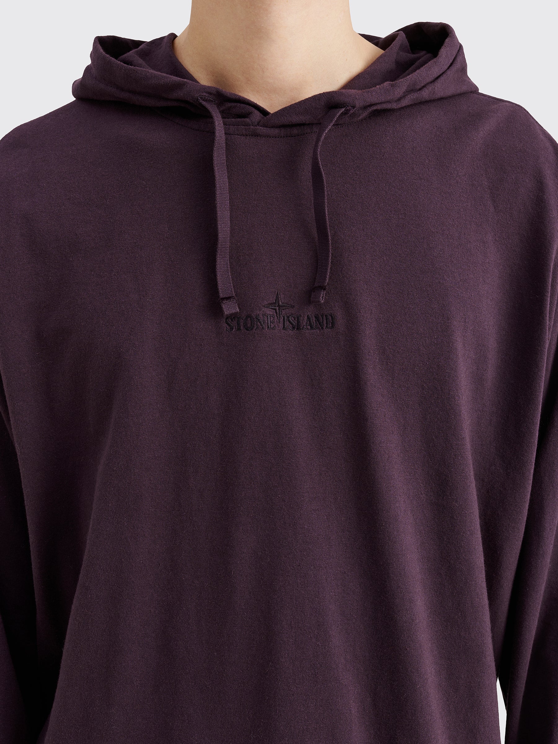 Stone Island Hooded Chest Logo T-shirt Dark Burgundy