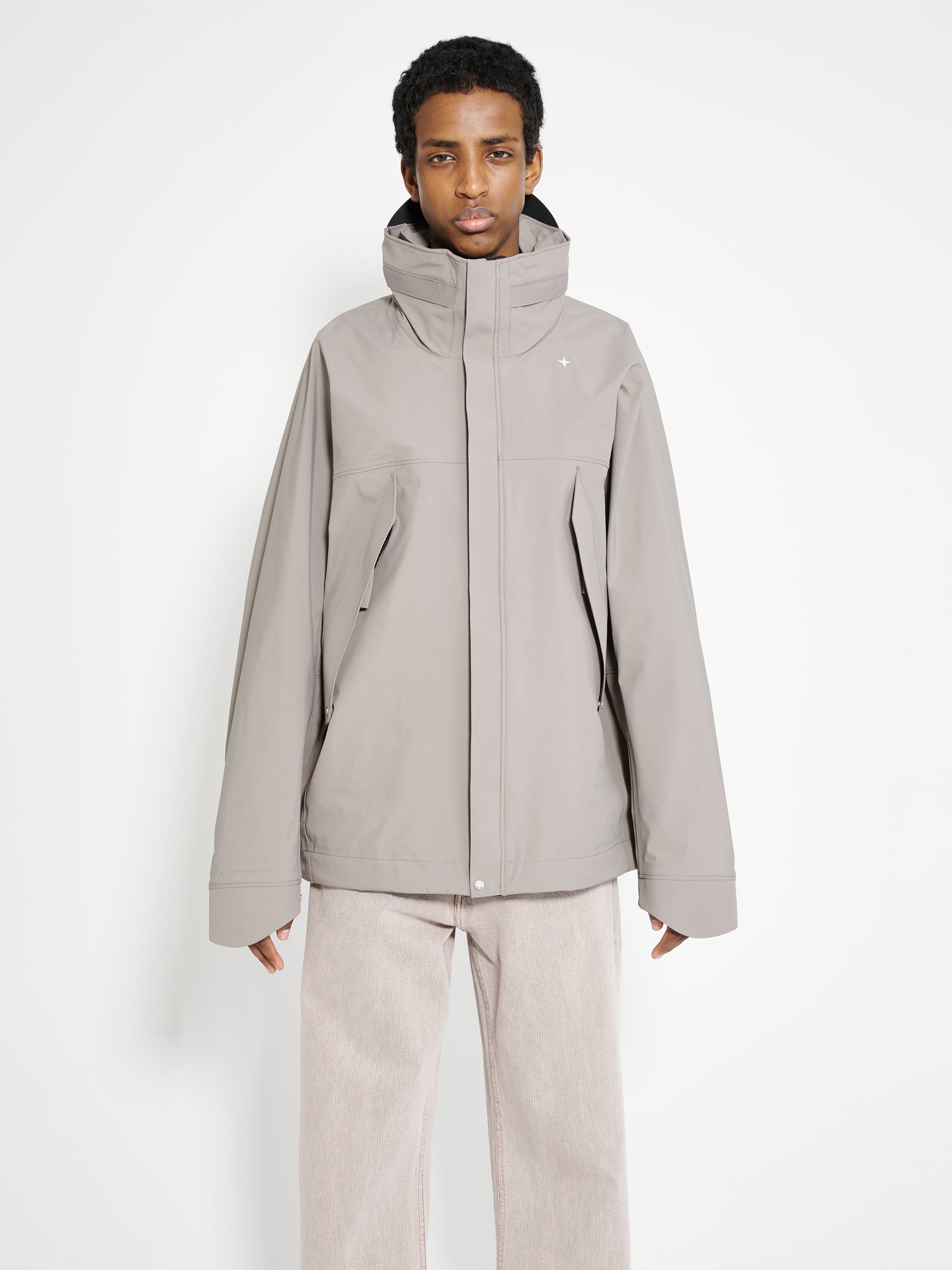 Stone Island Stellina 3L Nylon Hooded Jacket Dove Grey
