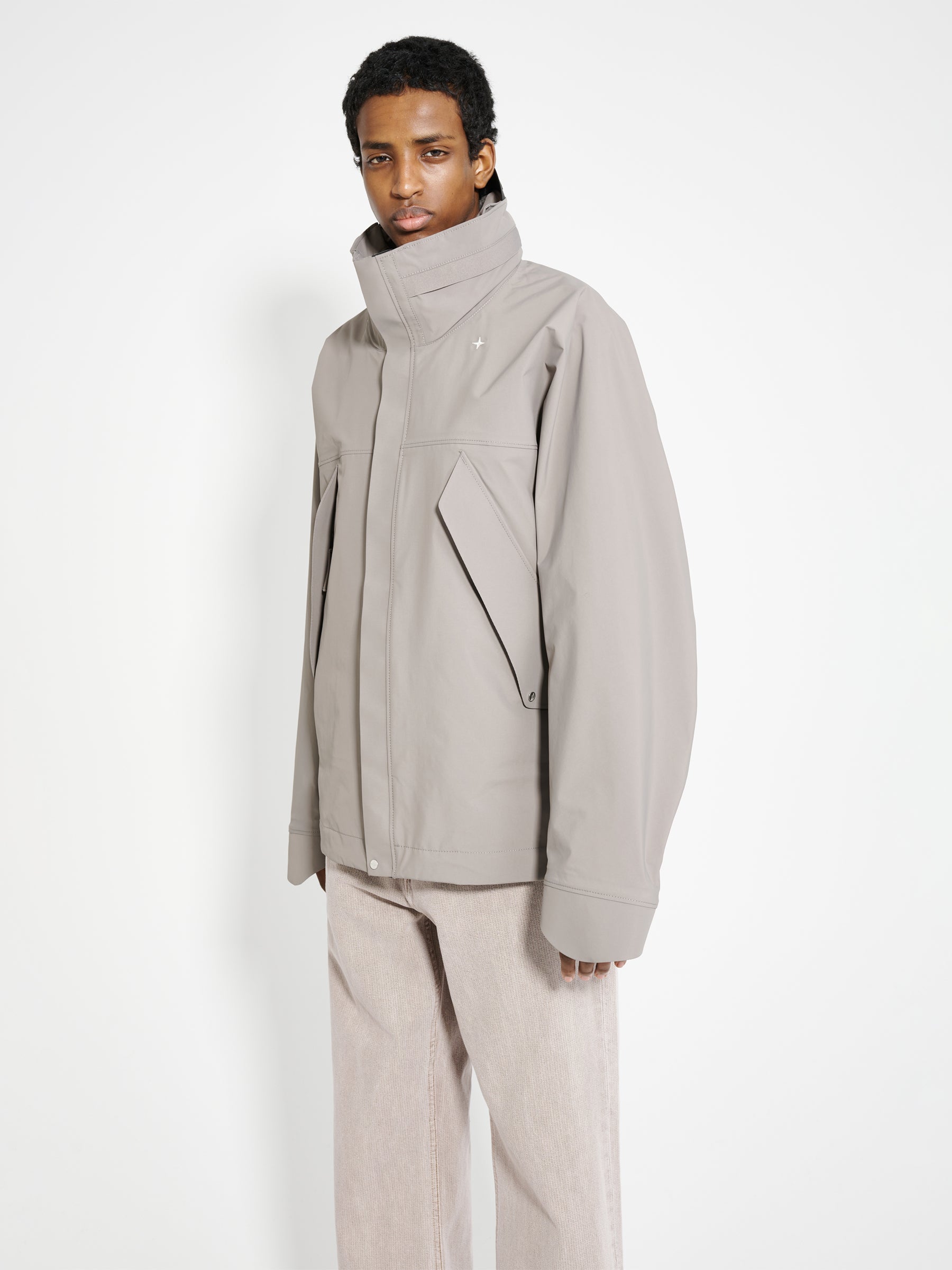 Stone Island Stellina 3L Nylon Hooded Jacket Dove Grey