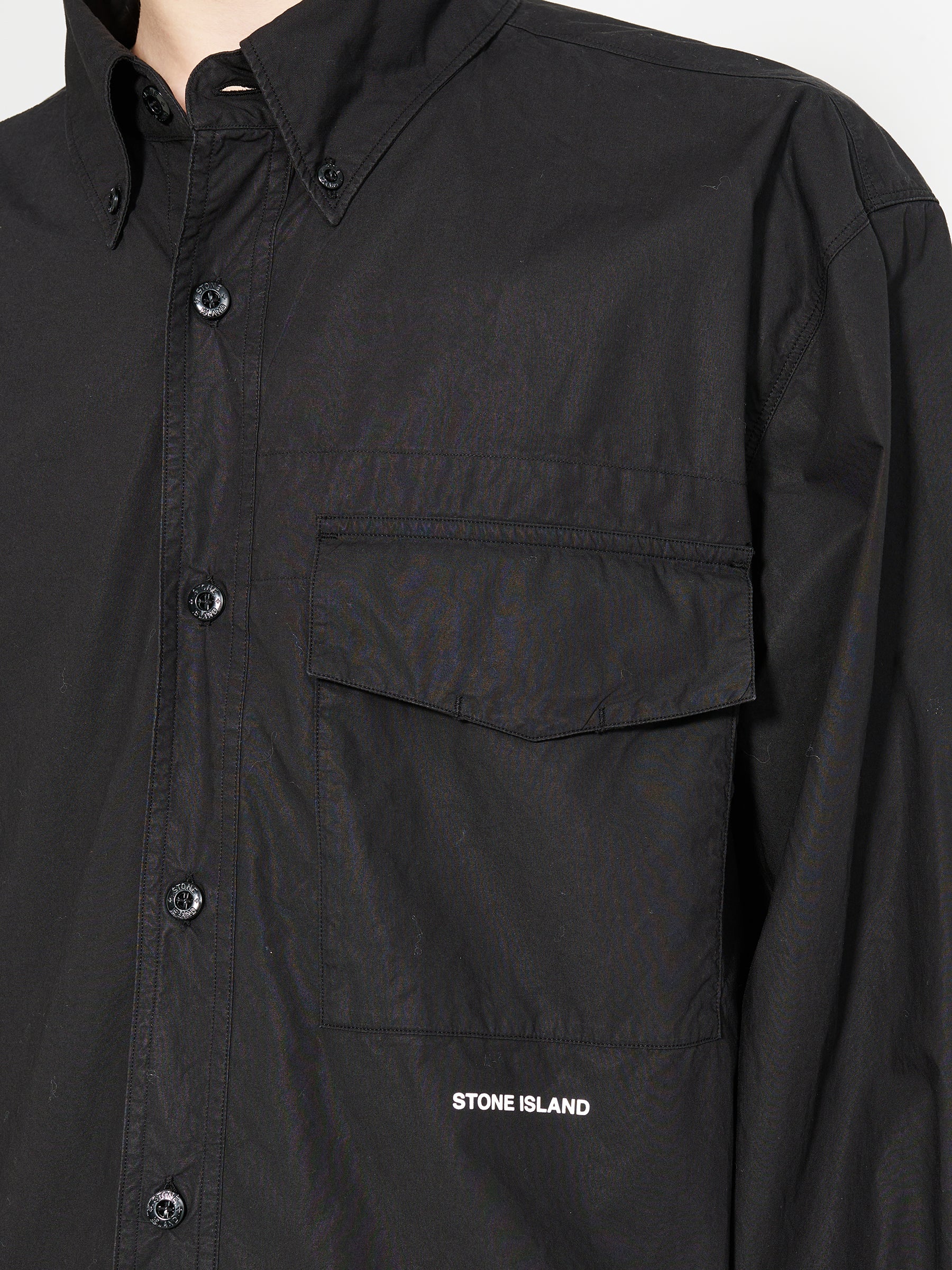 Stone Island Button Down Shirt Black