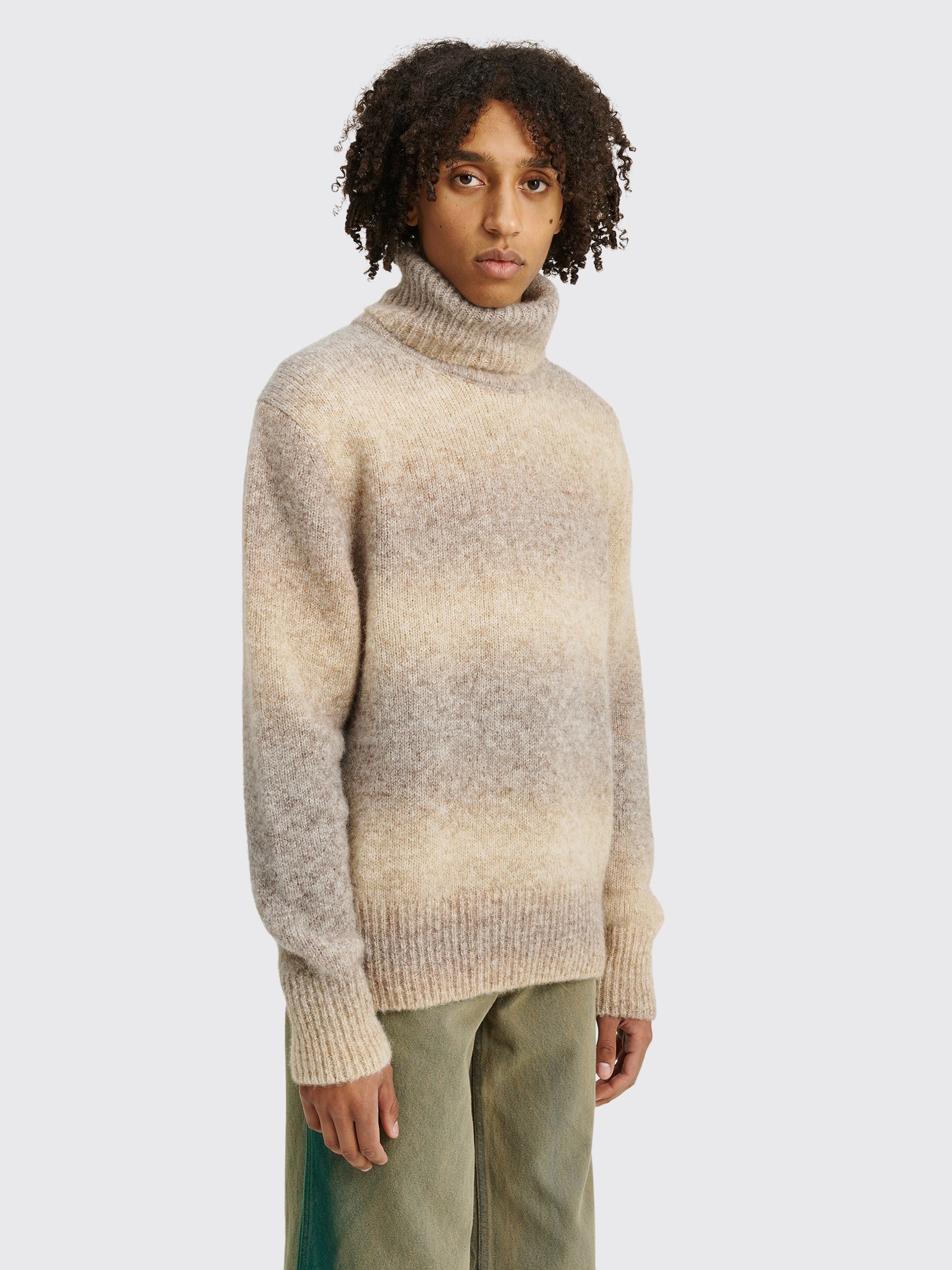 TRÈS BIEN everywear Alpaca Roll Neck Sweater Gradient Cream
