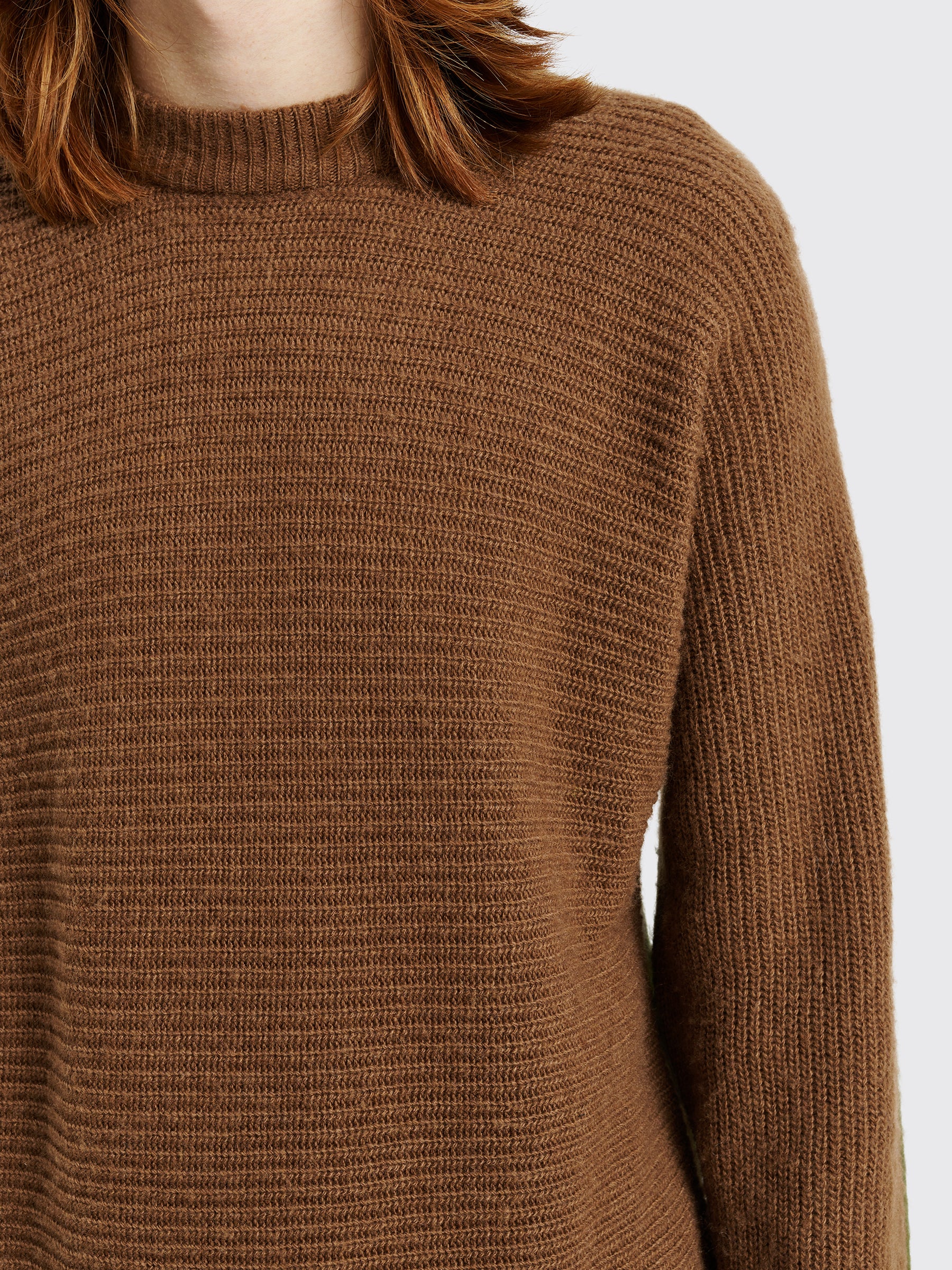 TRÈS BIEN everywear Split Knitted Sweater Wool Blend Brown / Green