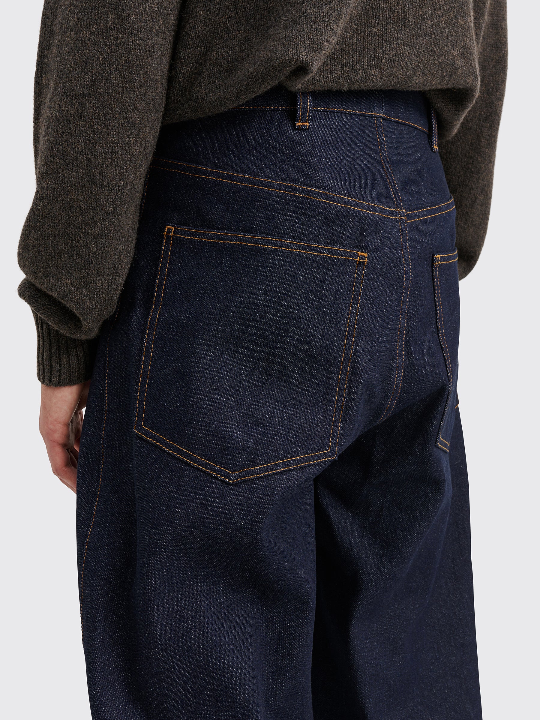 TRÈS BIEN everywear Twisted 5 Pocket Work Pant Raw Denim Blue