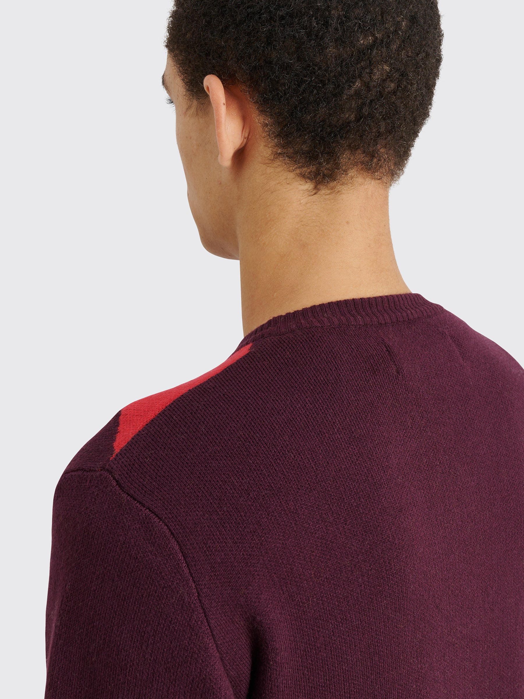 TRÈS BIEN everywear Pattern Knitted Sweatshirt Cotton Cashmere Burgundy / Red