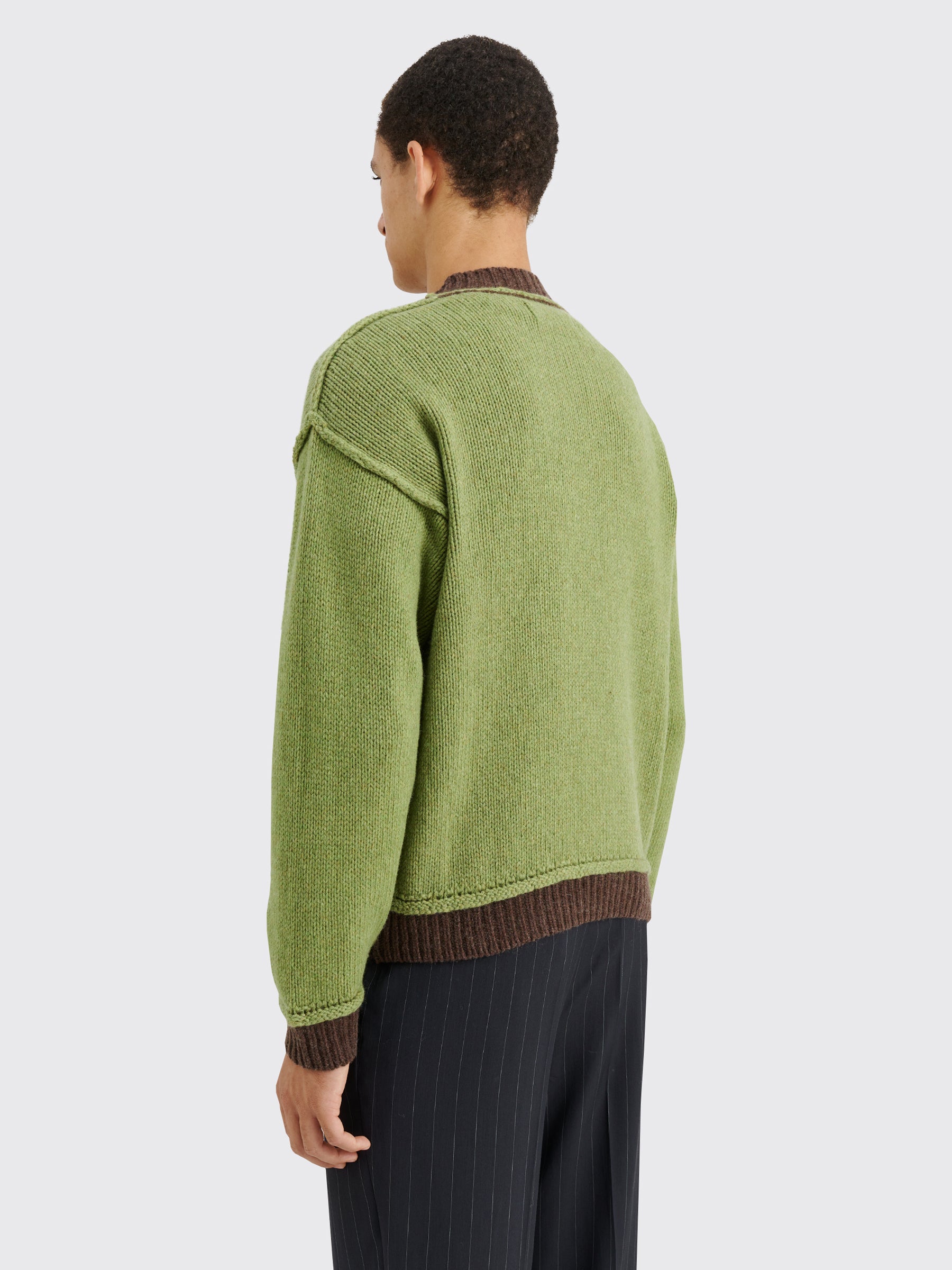 TRÈS BIEN everywear Inside Out Sweater Wool Green Brown