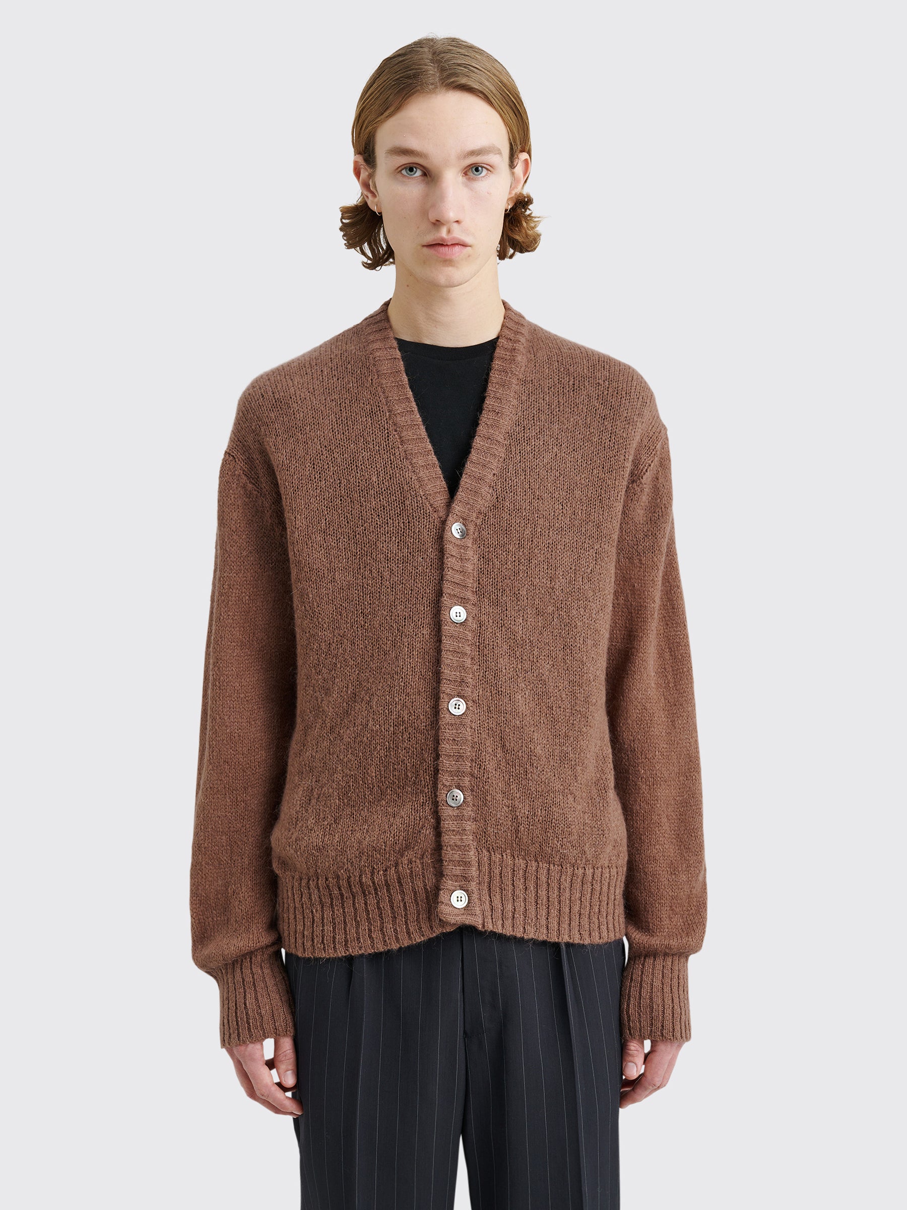 TRÈS BIEN everywear Fuzzy Light Cardigan Brown