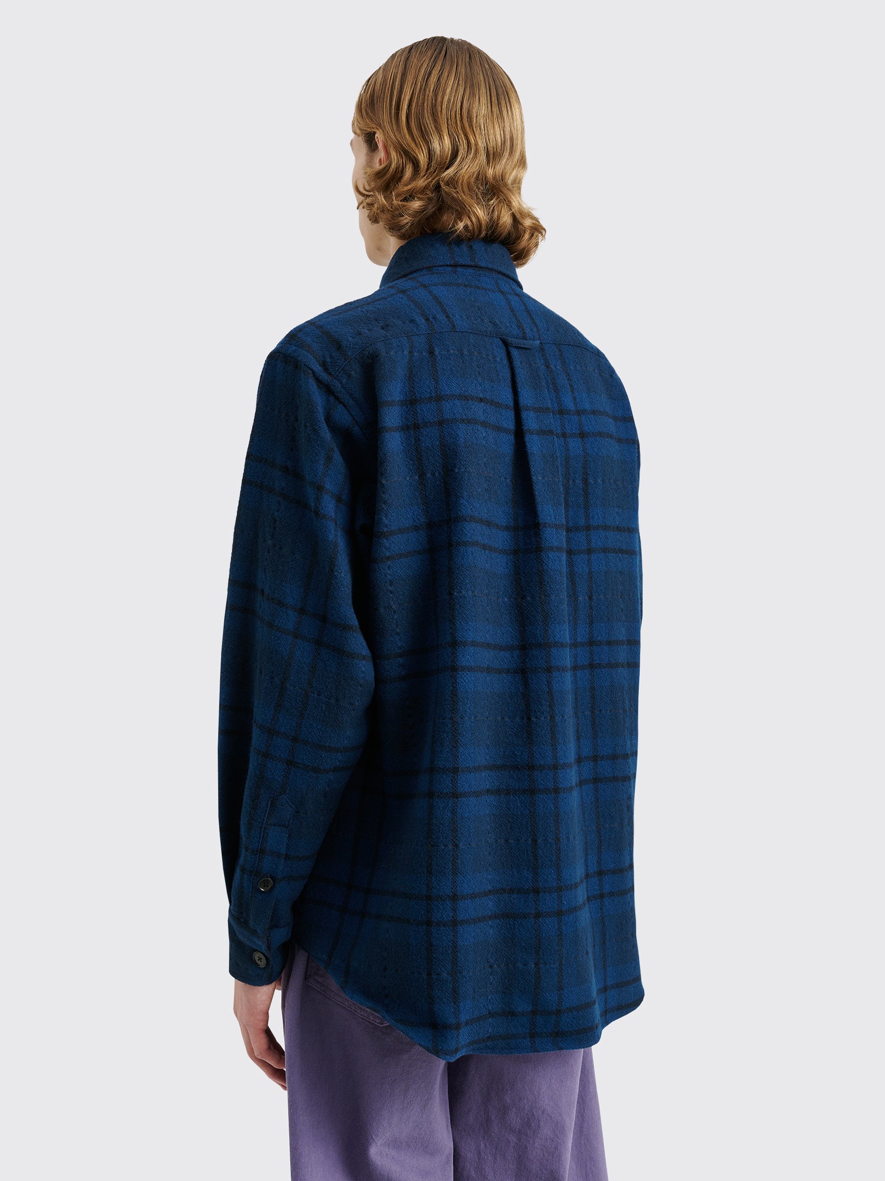 TRÈS BIEN everywear Oversized Classic Shirt Wool Blue Flannel