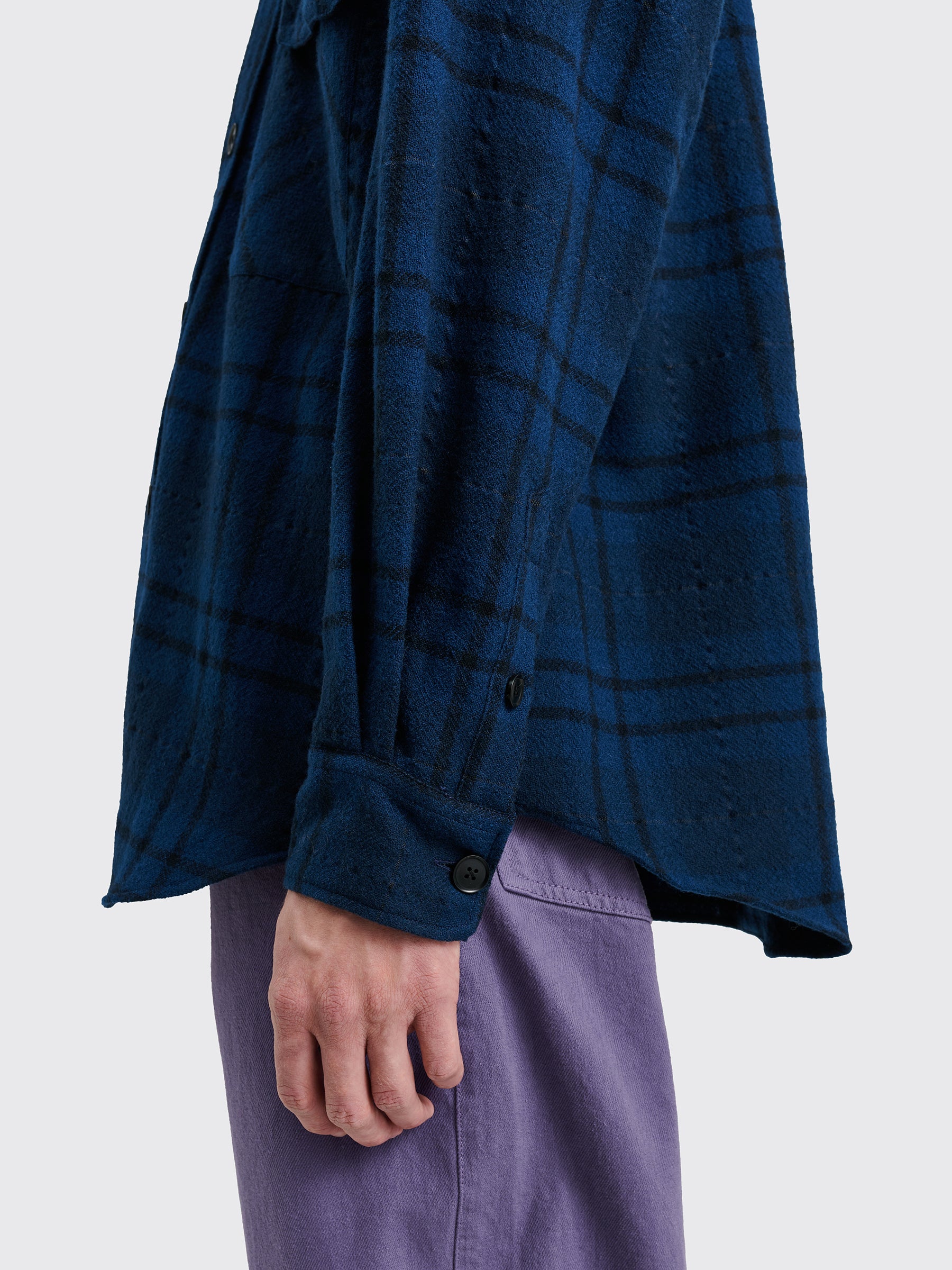 TRÈS BIEN everywear Oversized Classic Shirt Wool Blue Flannel