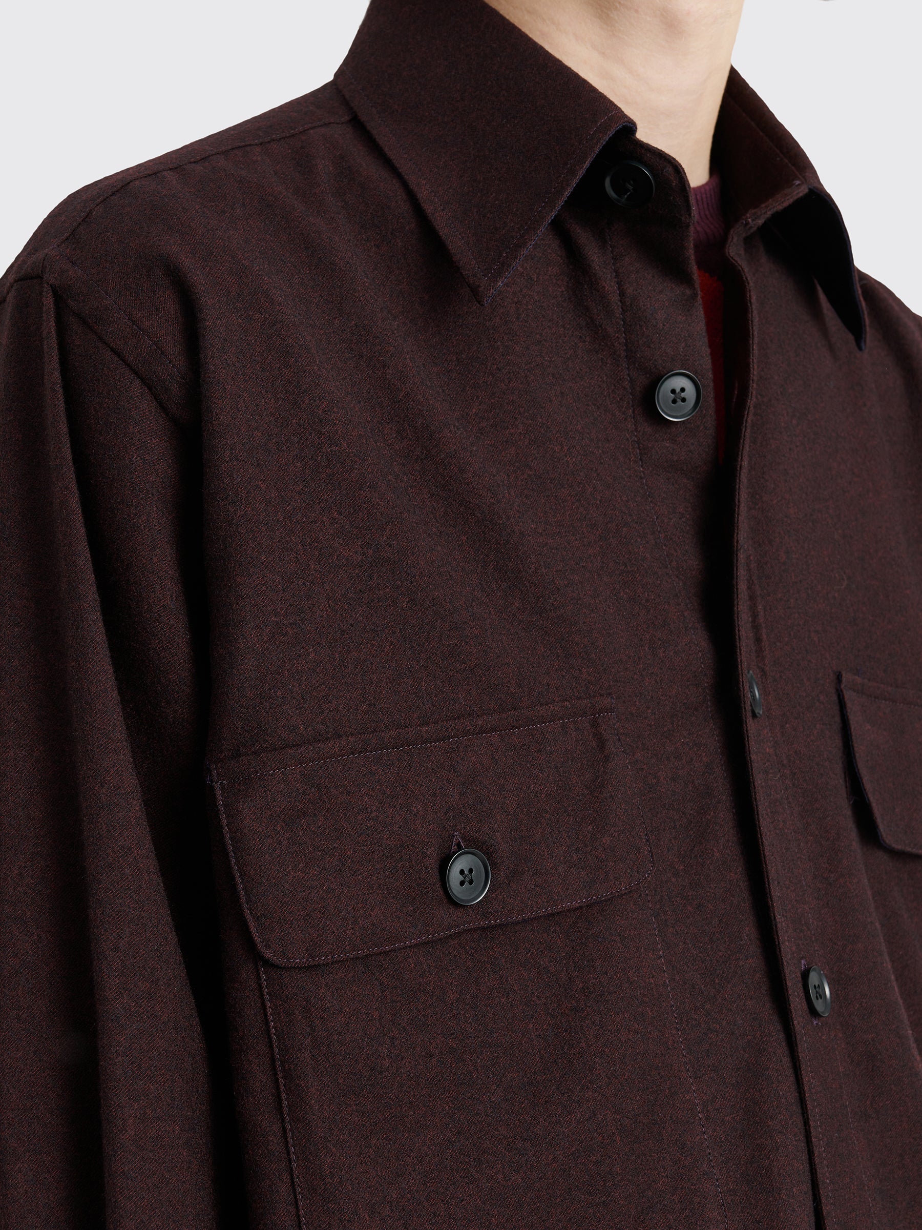 TRÈS BIEN everywear Oversized Classic Shirt Virgin Wool Burgundy