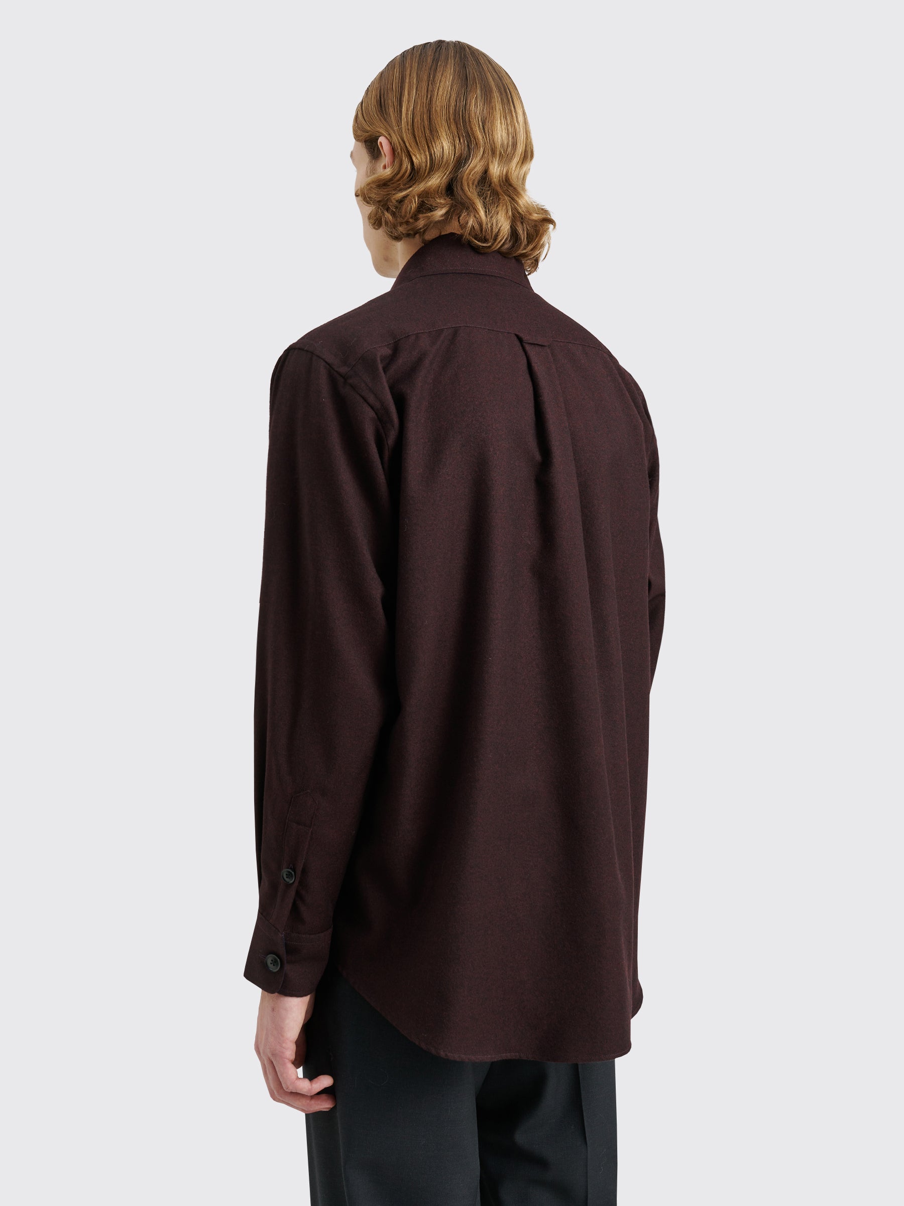 TRÈS BIEN everywear Oversized Classic Shirt Virgin Wool Burgundy