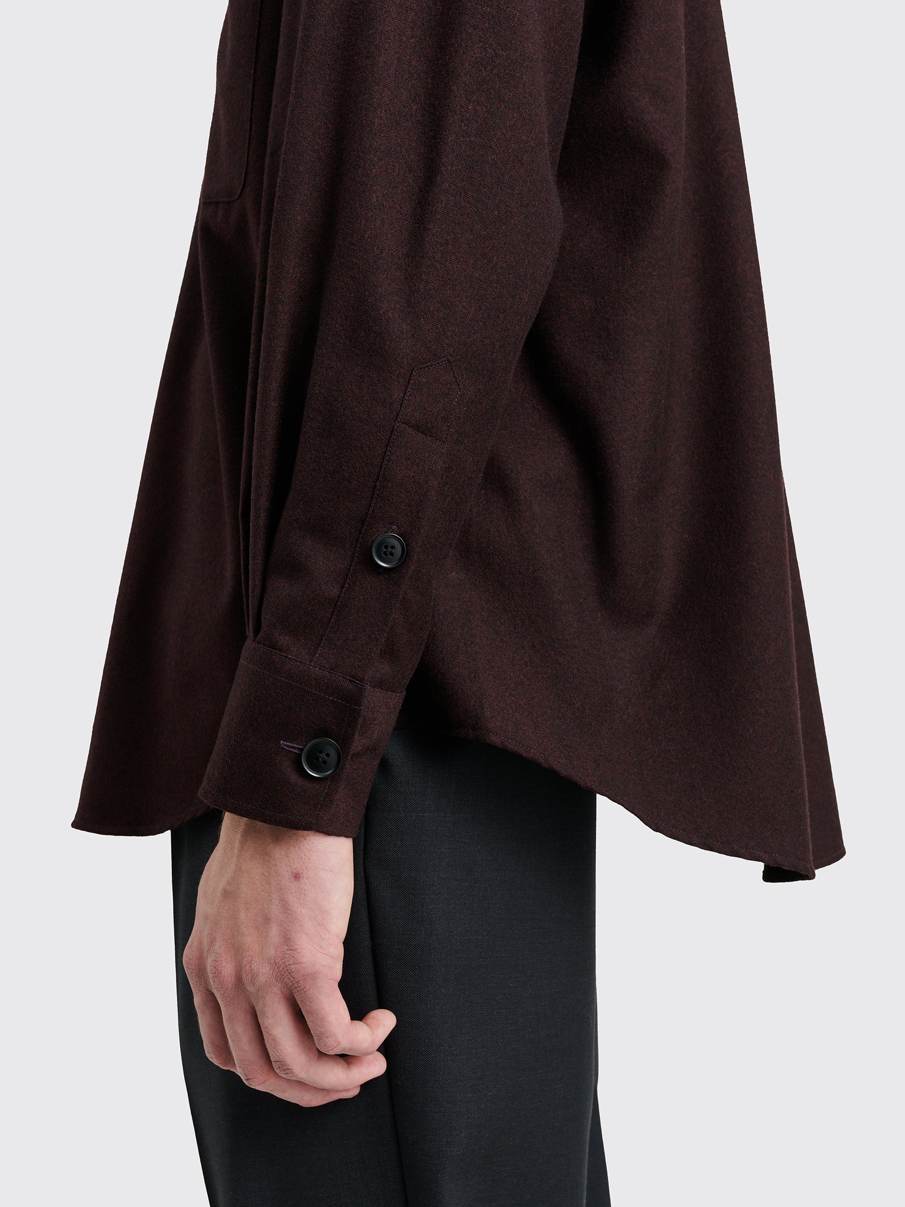 TRÈS BIEN everywear Oversized Classic Shirt Virgin Wool Burgundy