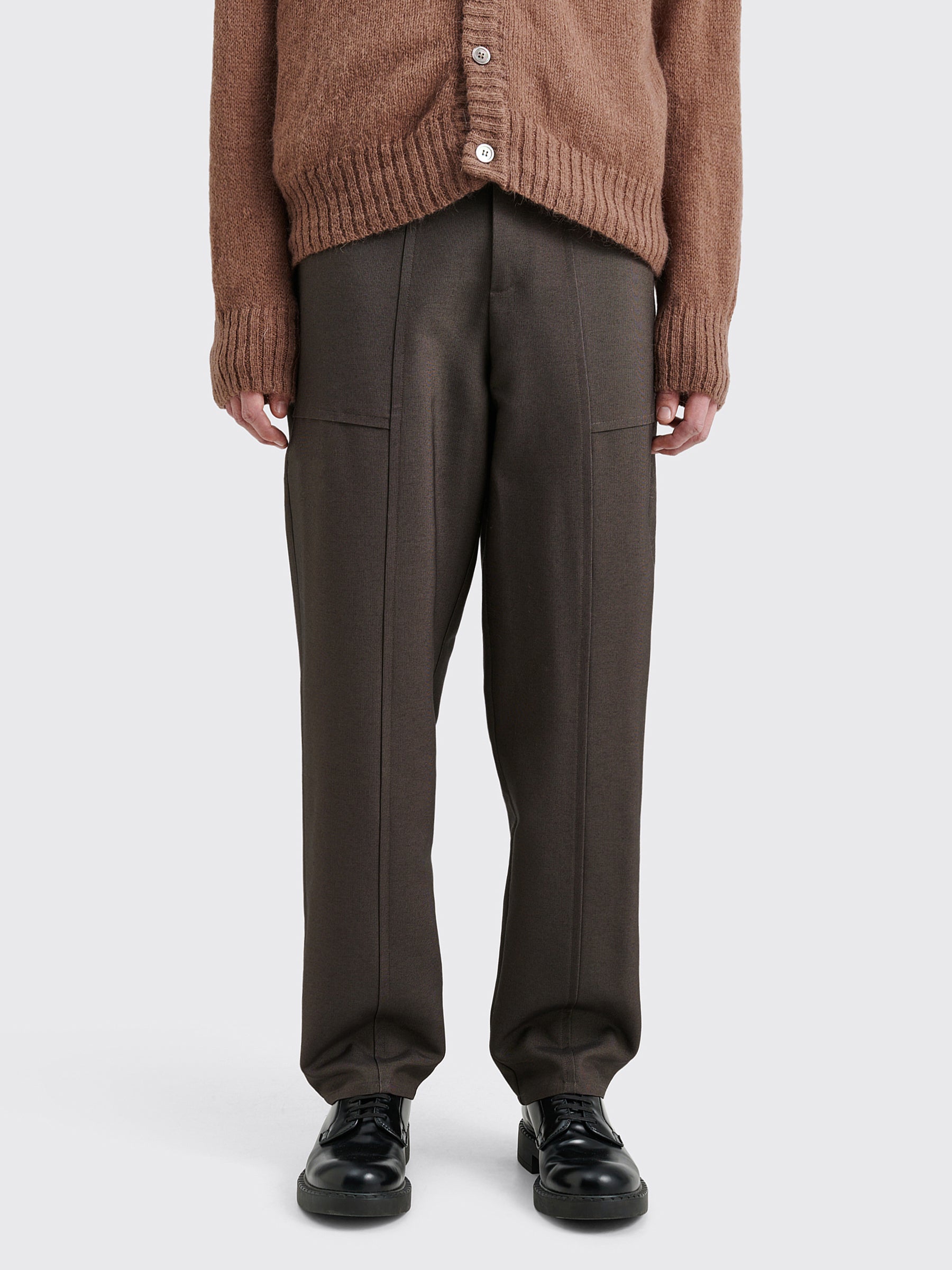 TRÈS BIEN everywear Split Trousers Wool Twill Dark Green