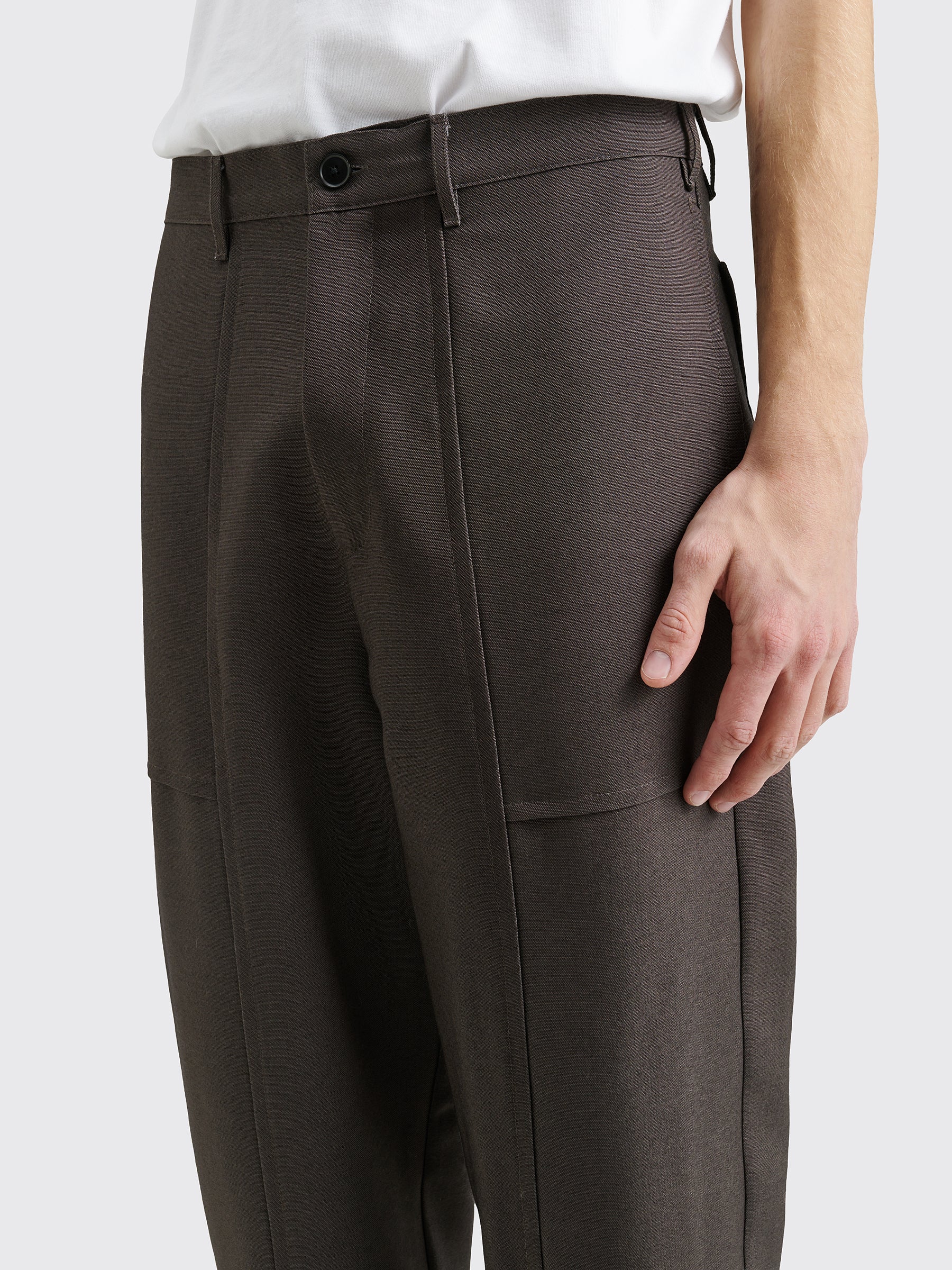 TRÈS BIEN everywear Split Trousers Wool Twill Dark Green
