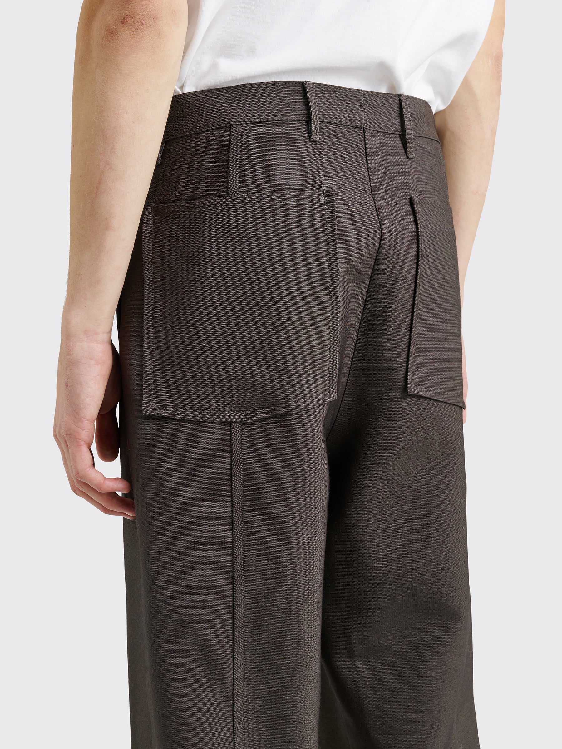 TRÈS BIEN everywear Split Trousers Wool Twill Dark Green