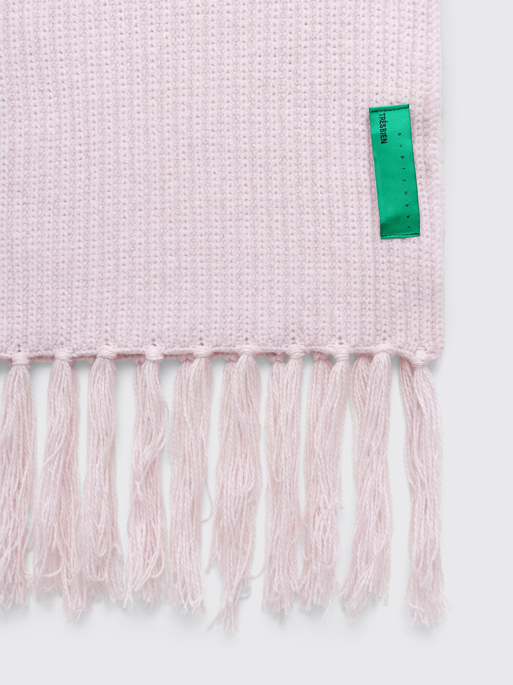 TRÈS BIEN everywear Rib Wool Scarf Merino Cashmere Light Pink