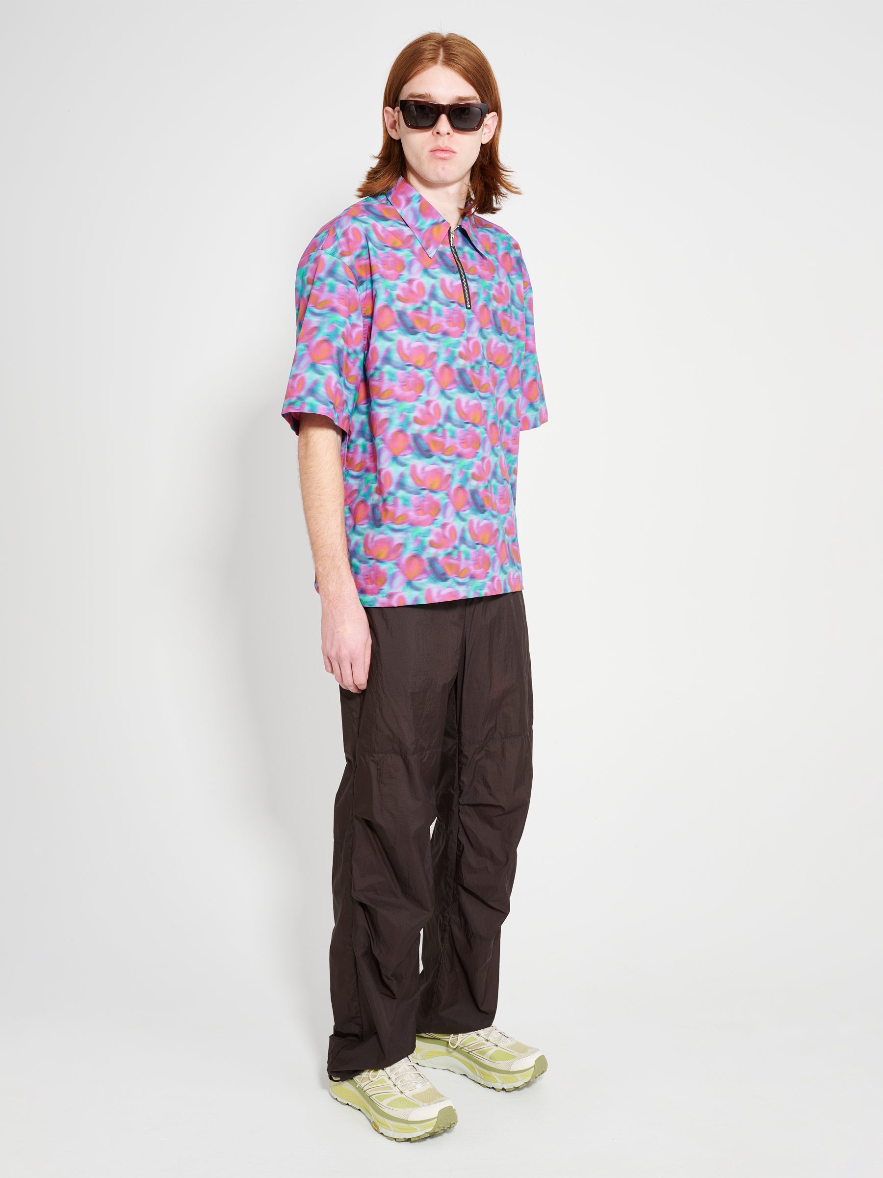 TRÈS BIEN everywear Half Zip Print Shirt Tencel Multi