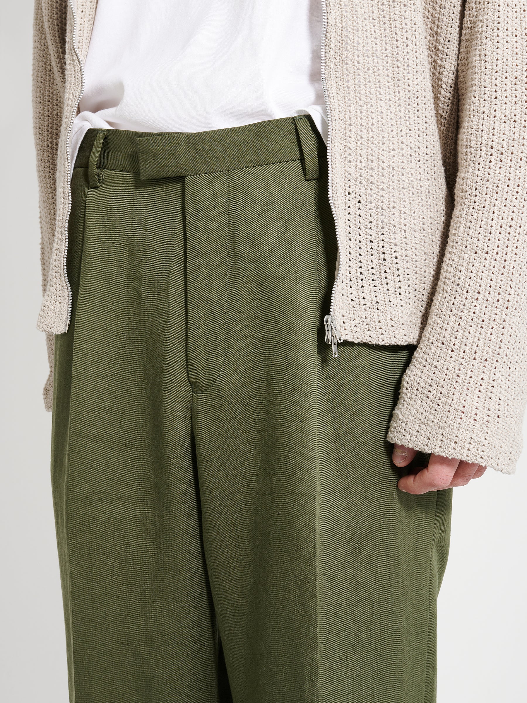 TRÈS BIEN everywear Suit Trousers Technical Linen Green