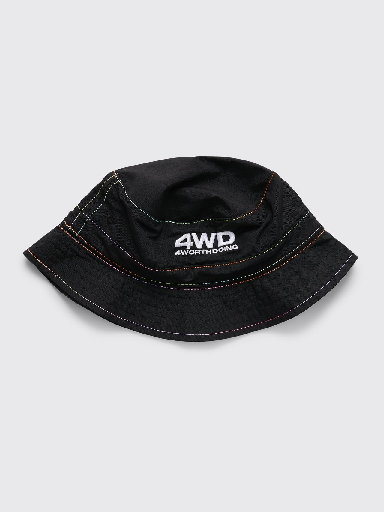 4WD Gradient Stitch Nylon Bucket Hat Black