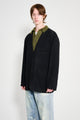 A.PRESSE Silk Cashmere Tweed Collarless Jacket Charcoal