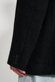 A.PRESSE Silk Cashmere Tweed Collarless Jacket Charcoal