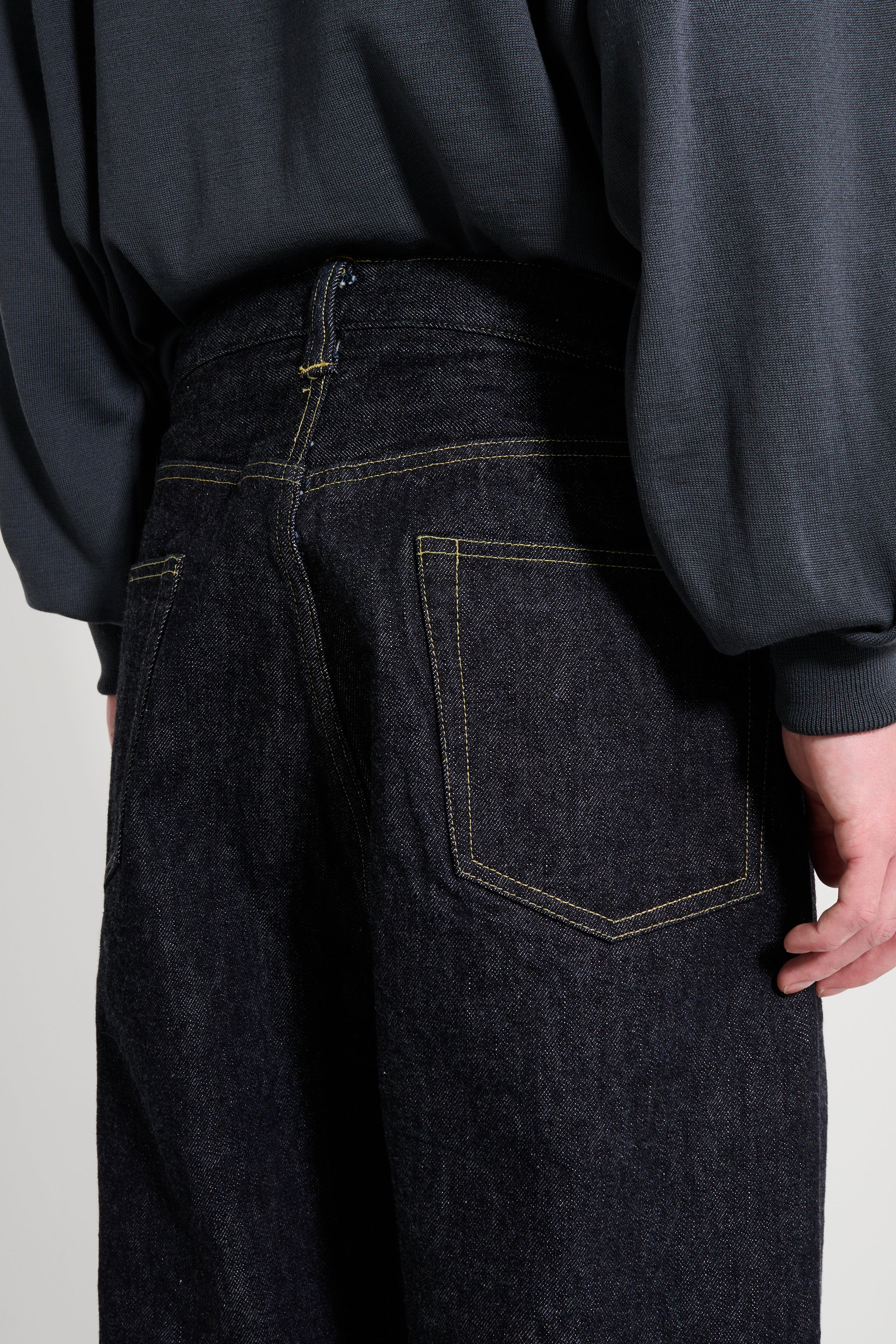 A.PRESSE Washed Denim Wide Pants Indigo