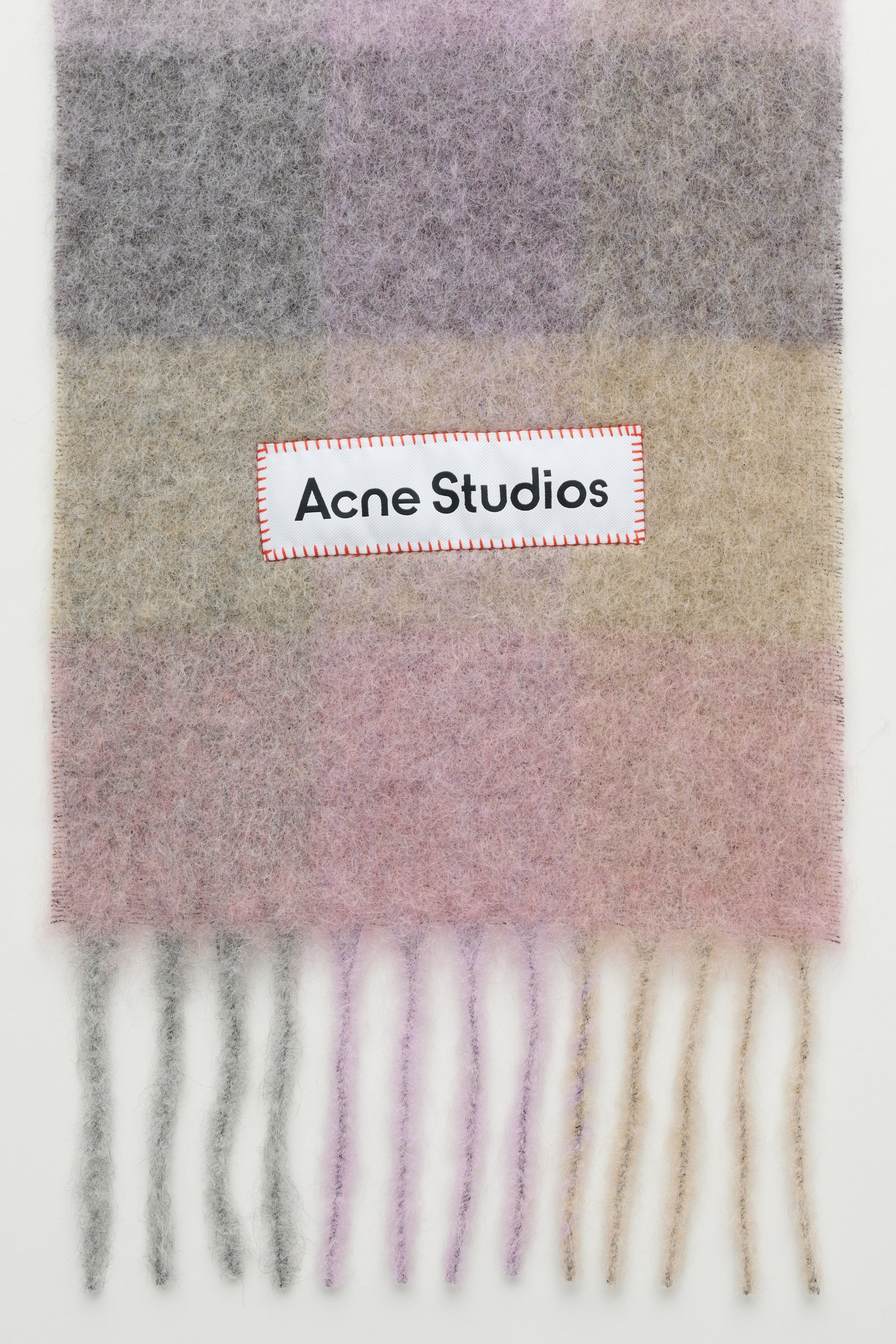 Acne Studios Fringe Wool Scarf Fuchsia / Lilac / Pink