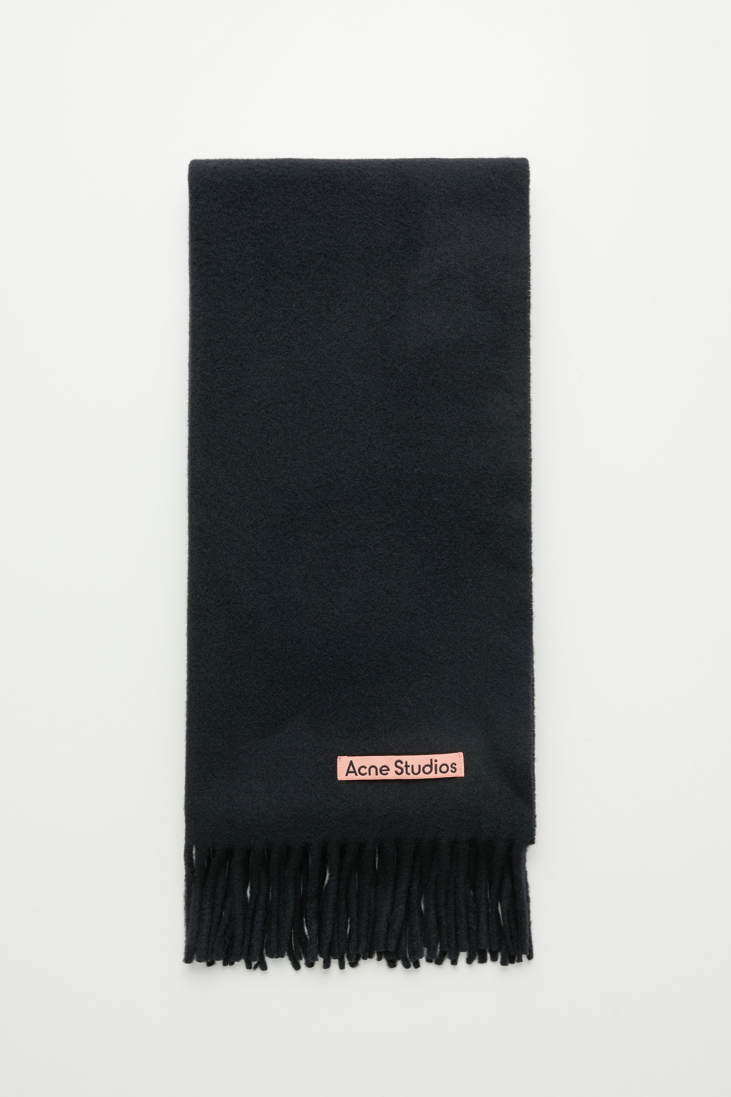 Acne Studios Fringe Wool Scarf Narrow Black