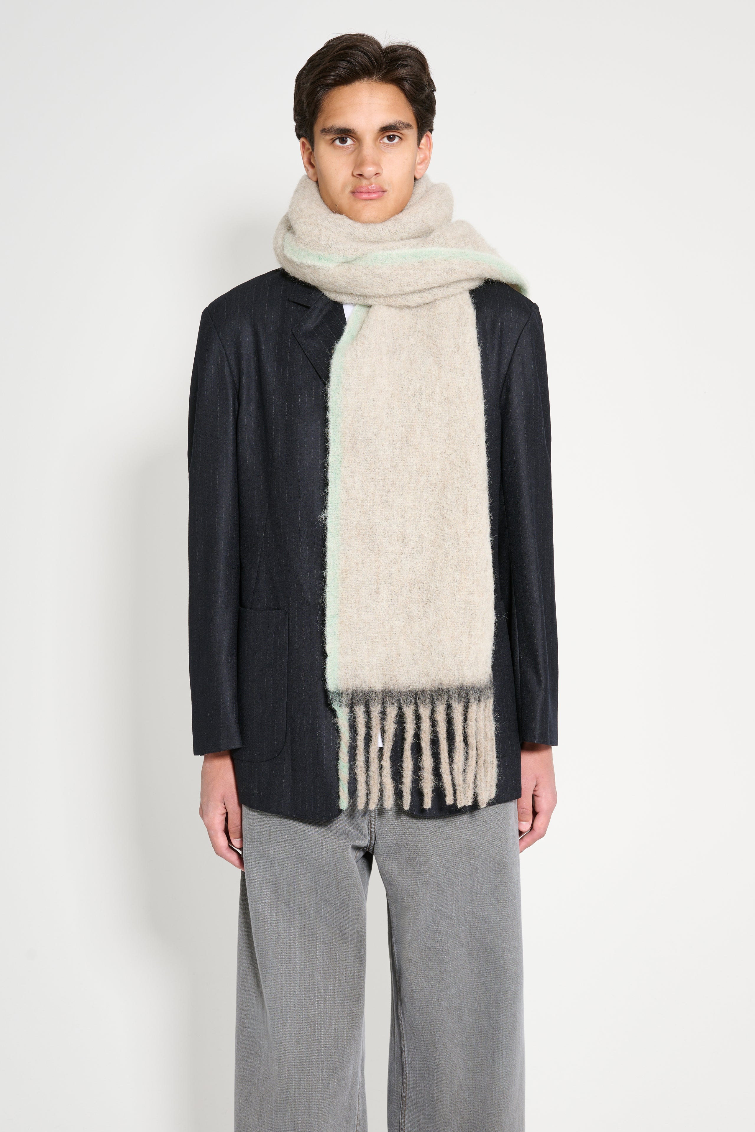 Acne Studios Heavy Scarf Beige / Grey