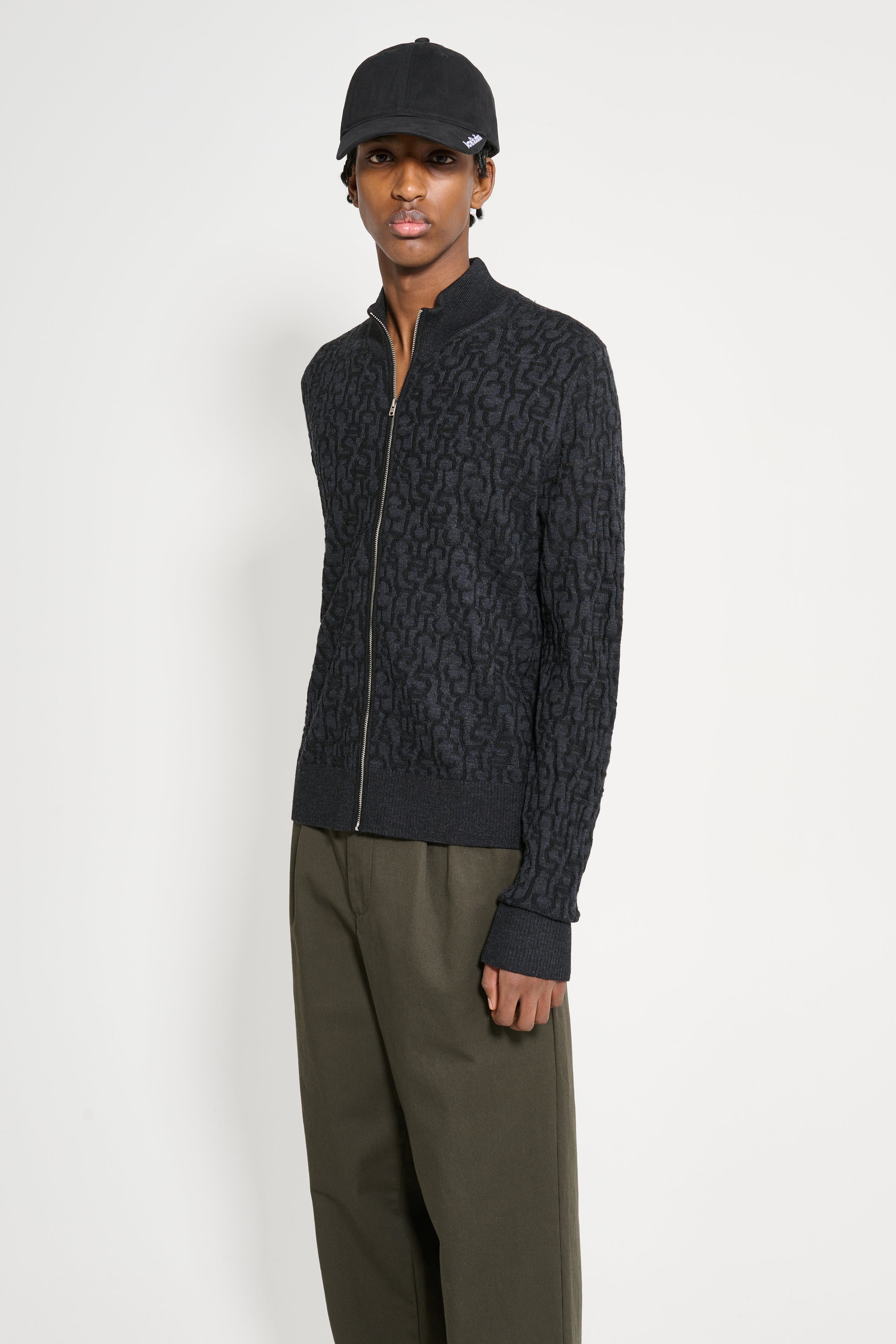 Acne Studios Monogram Cardigan Black / Grey