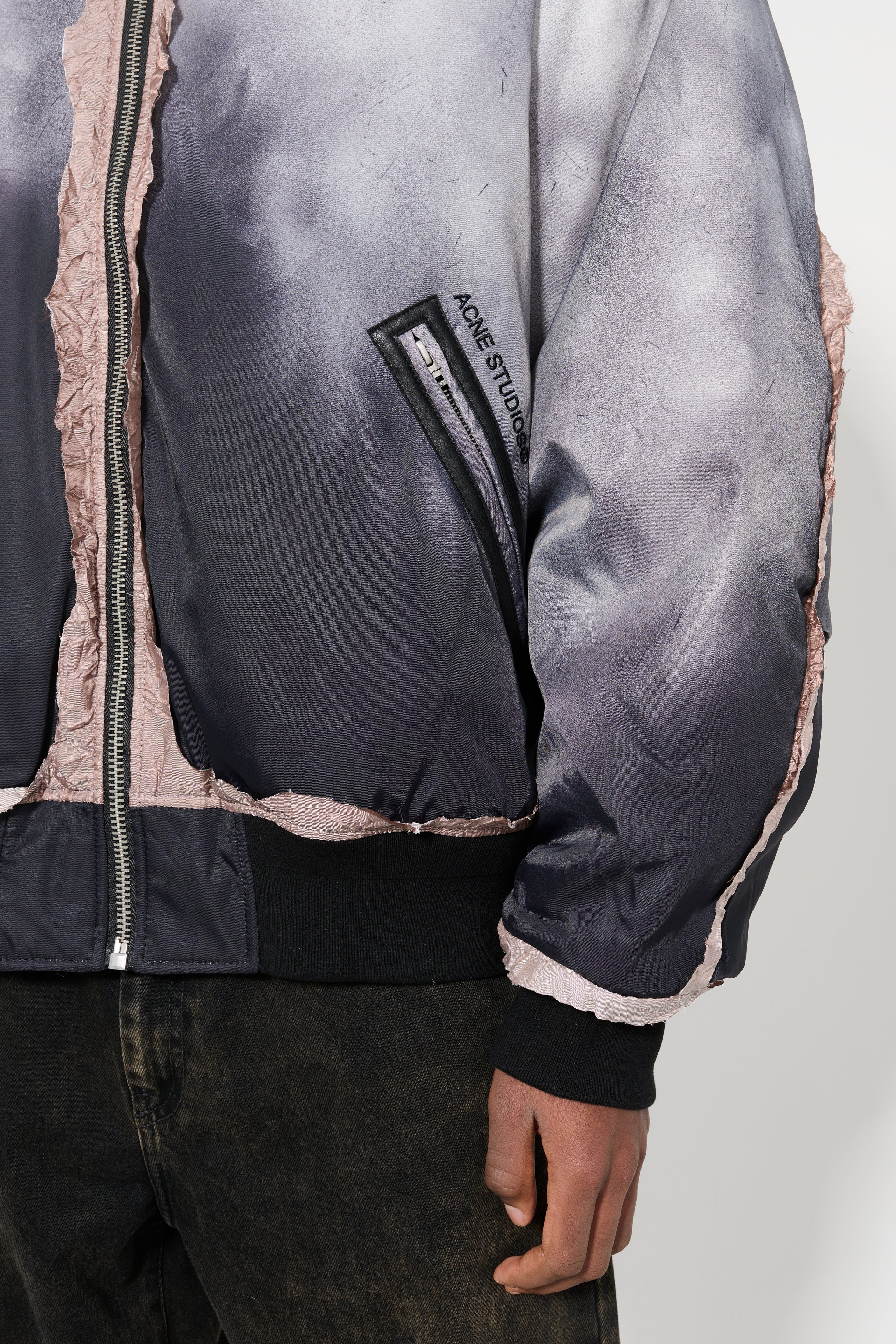 Acne Studios Printed Nylon Bomber Faded Black