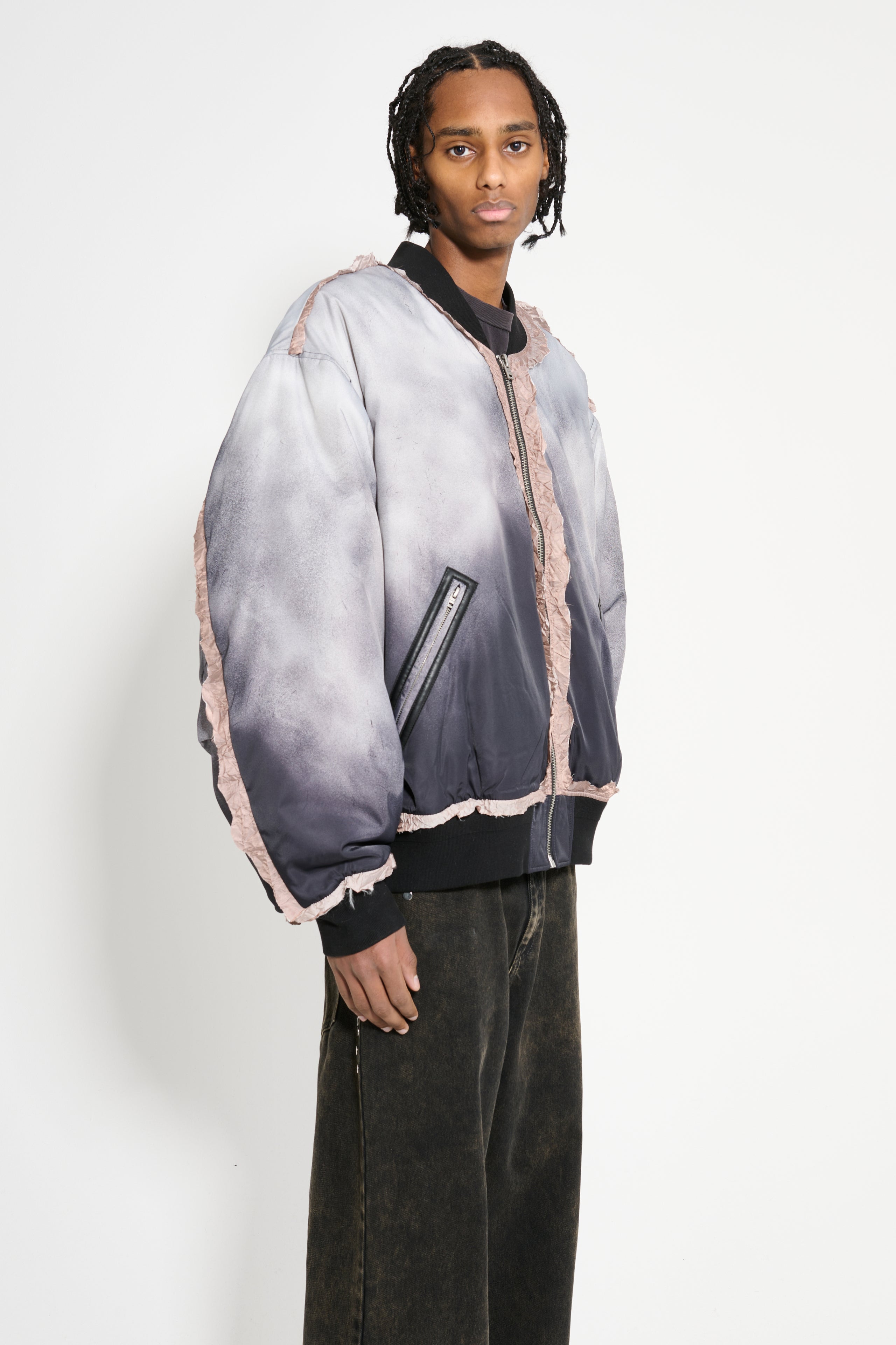 Acne Studios Printed Nylon Bomber Faded Black