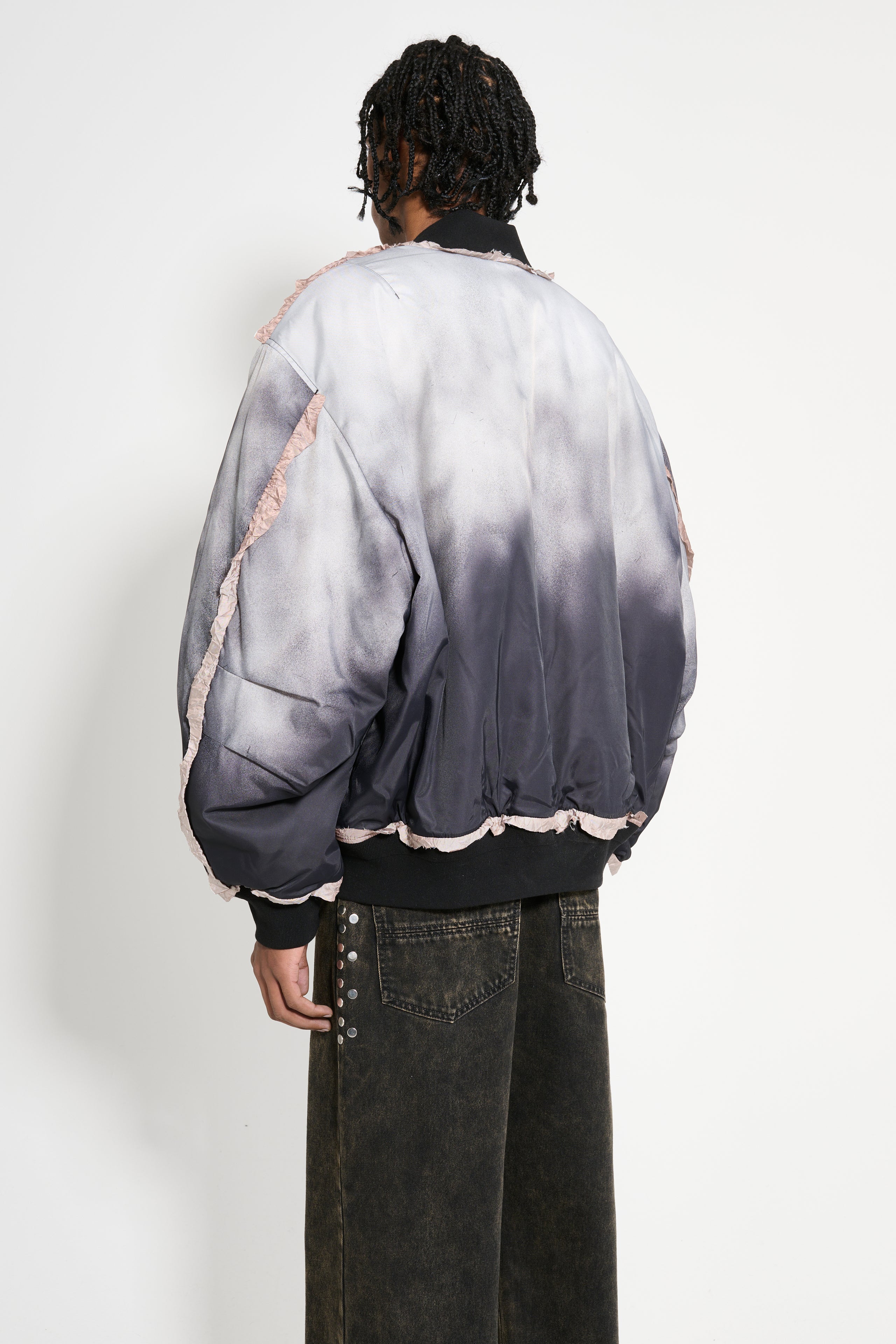 Acne Studios Printed Nylon Bomber Faded Black