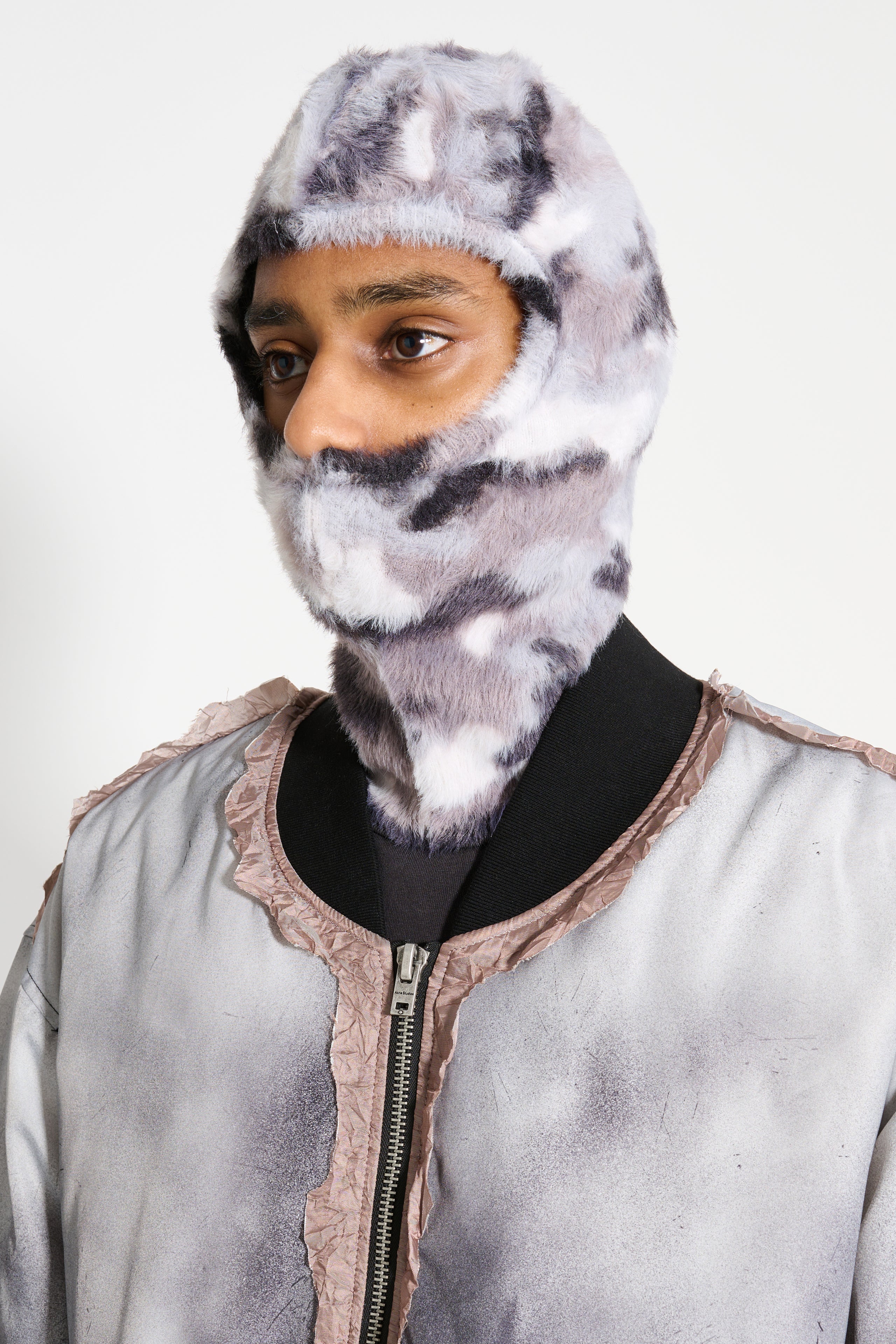 Acne Studios Hairy Camo Balaclava Shark Grey / Multi