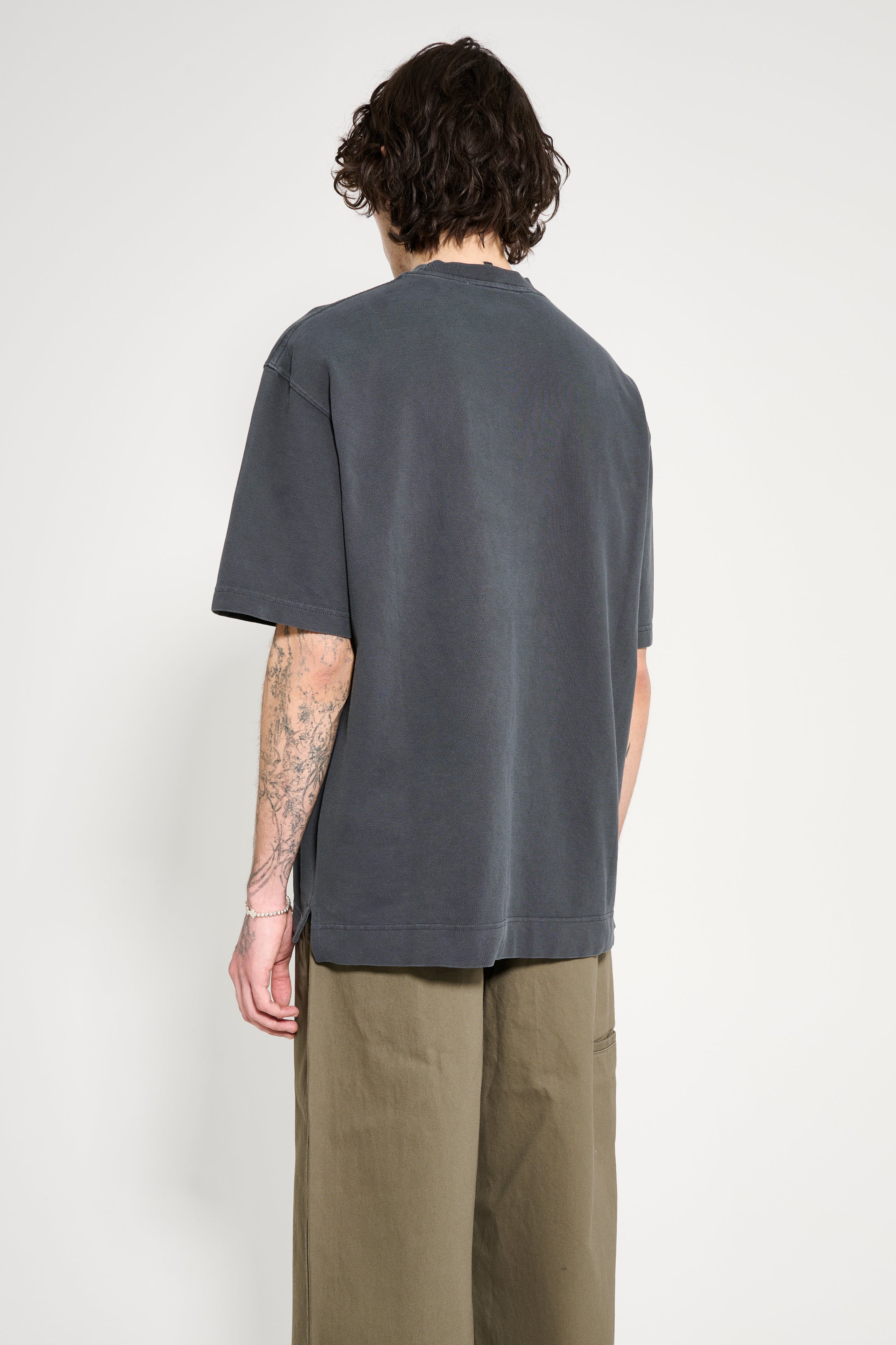 Acne Studios Cotton Pique Logo T-shirt Faded Black