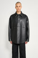 Acne Studios Leather Overshirt Black