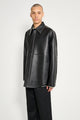 Acne Studios Leather Overshirt Black