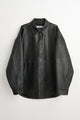 Acne Studios Leather Overshirt Black