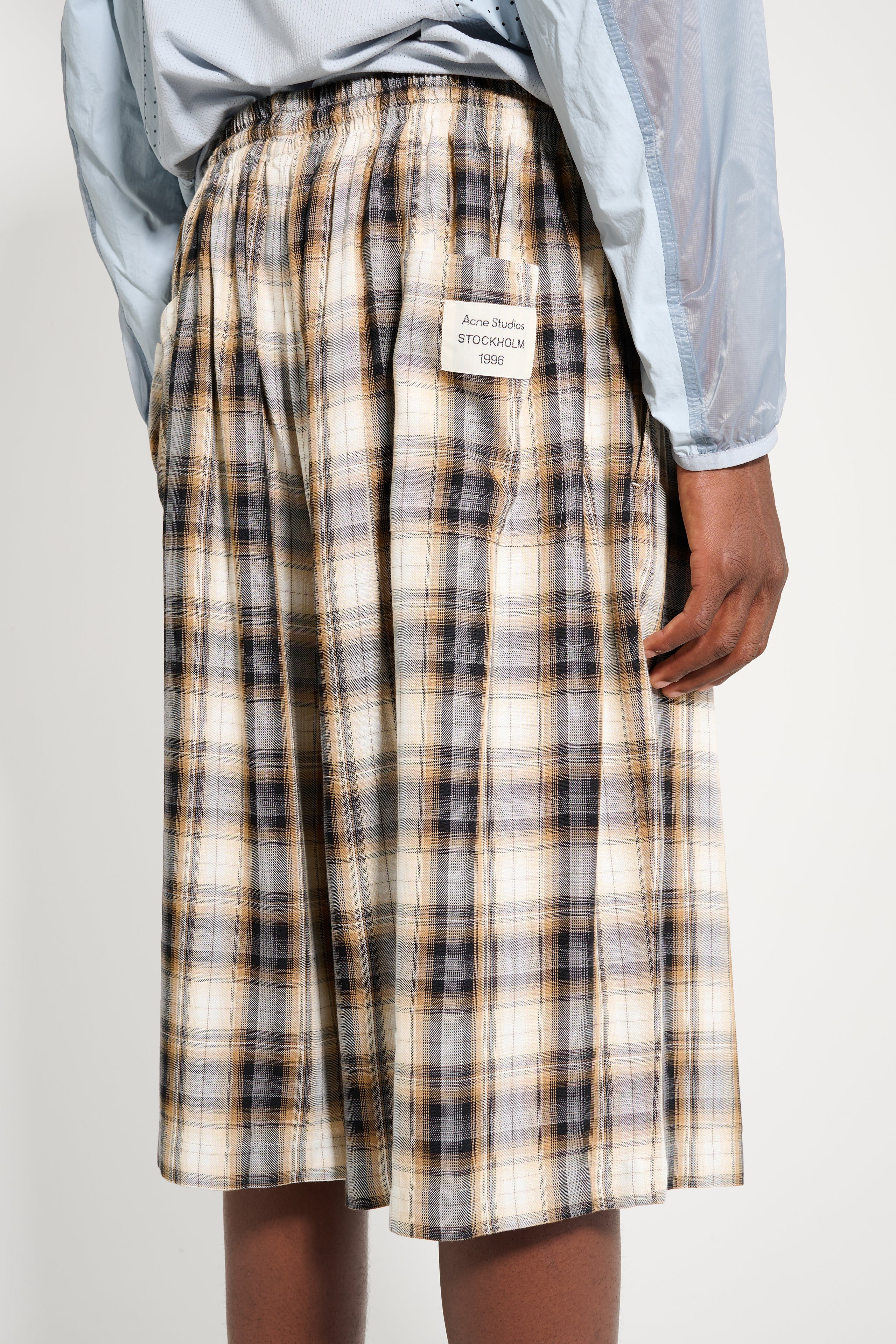 Acne Studios Check Shorts Beige / Black