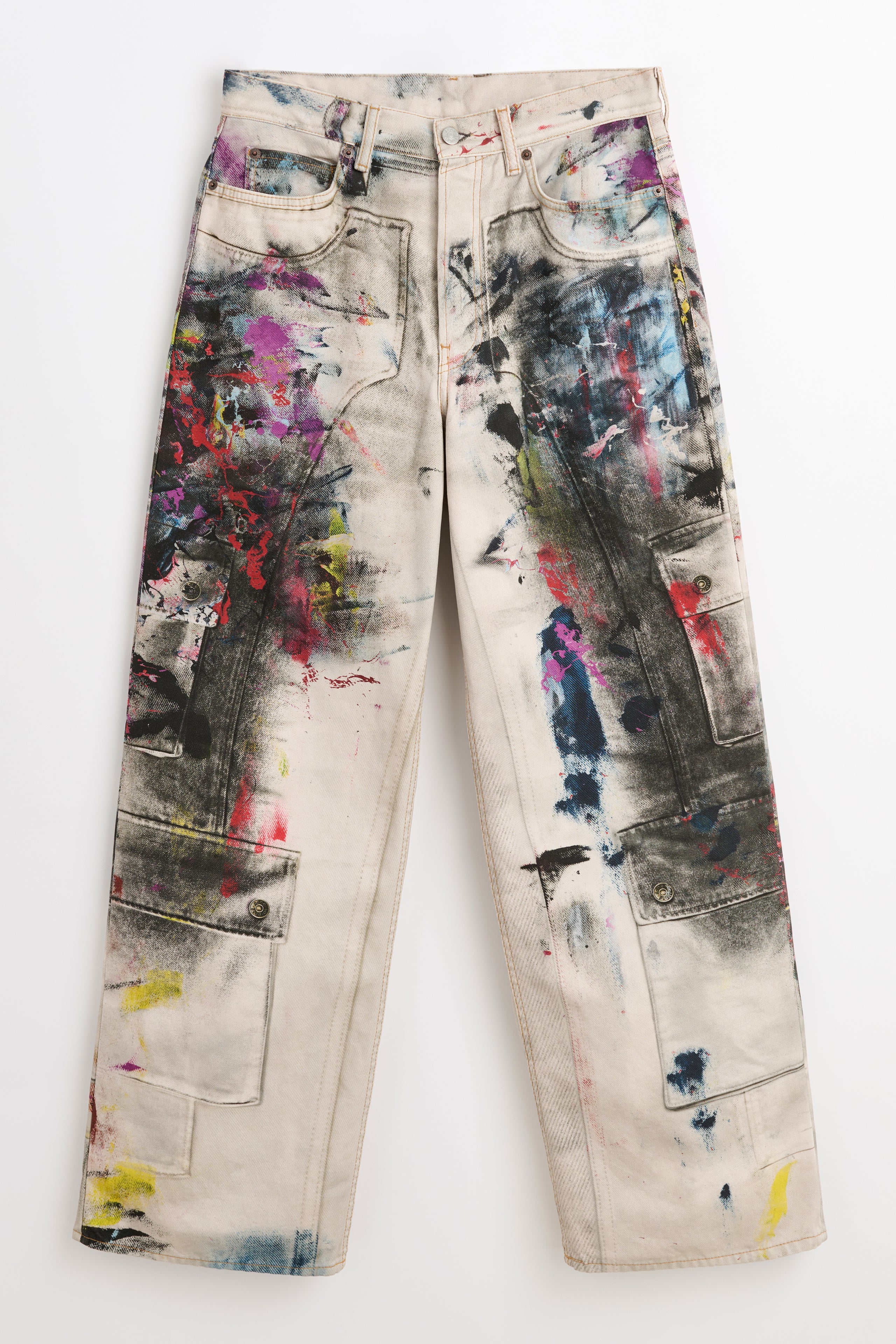 Acne Studios 1981 Baggy Fit Jeans White / Multi