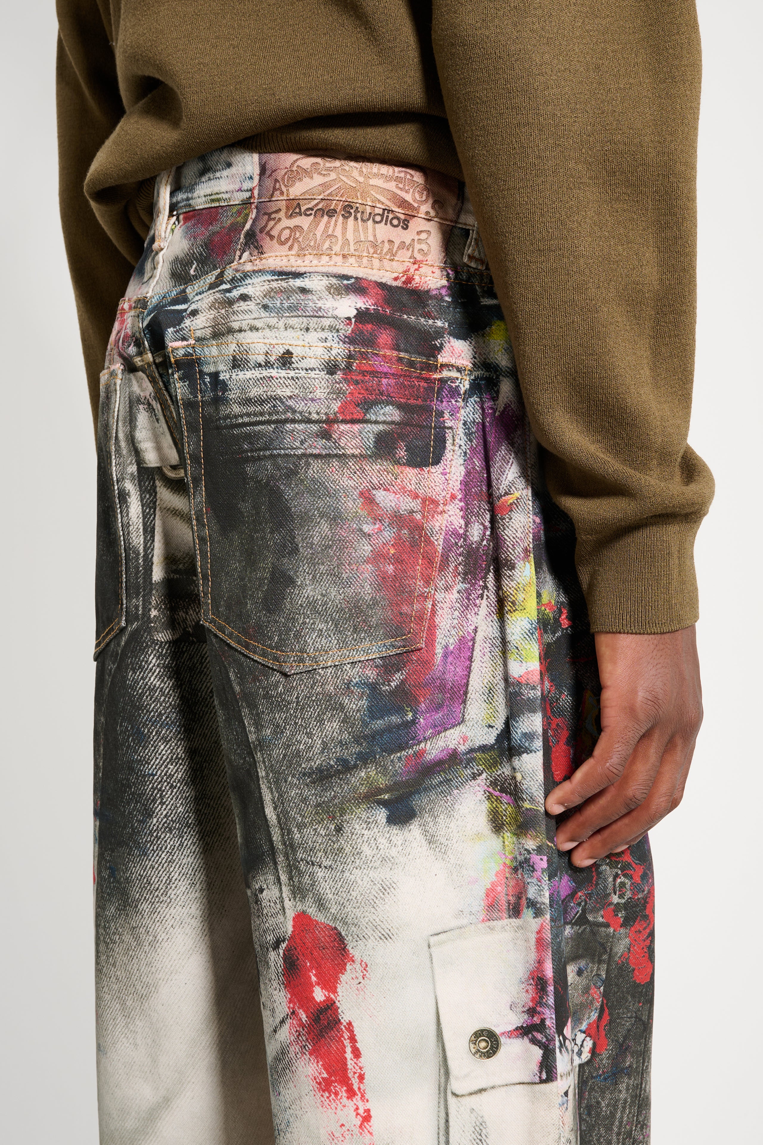 Acne Studios 1981 Baggy Fit Jeans White / Multi