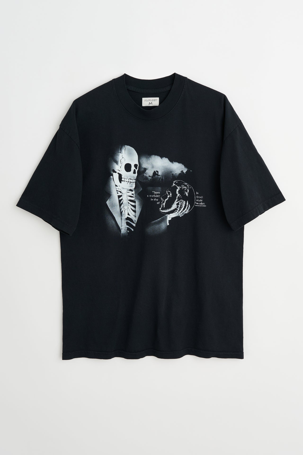 Alfabet Black Tee Skeleton Print Black